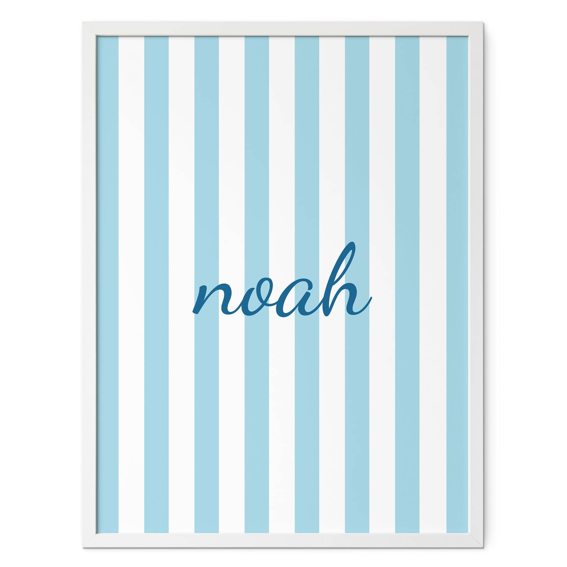 Poster personnalisable rayures bleues
