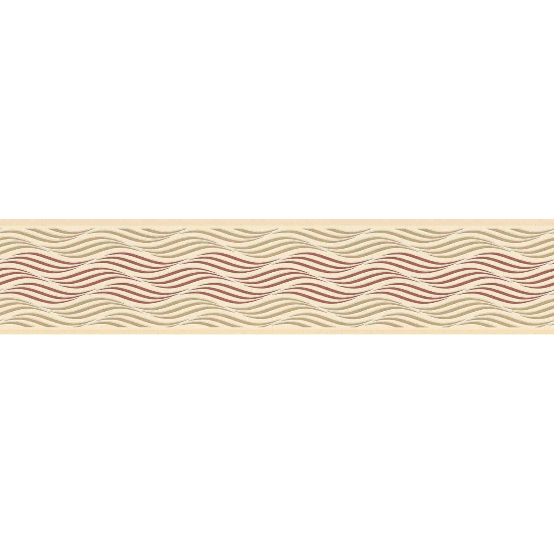 A.S. Création selbstklebende Bordüre Only Borders mit Wellen Muster beige, braun, metallic
