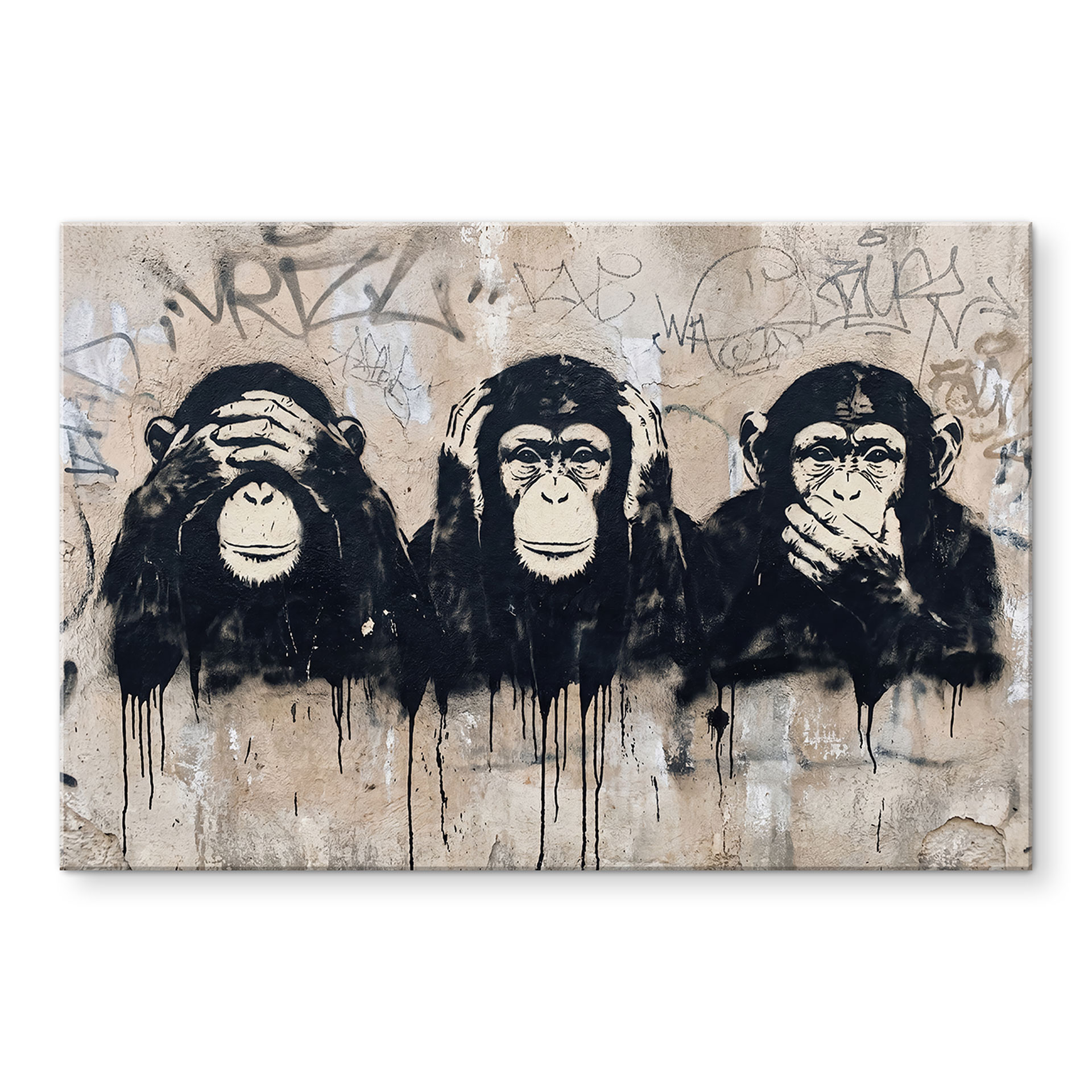 Glas billede Tre Aber Streetart Graffiti - Magnusson