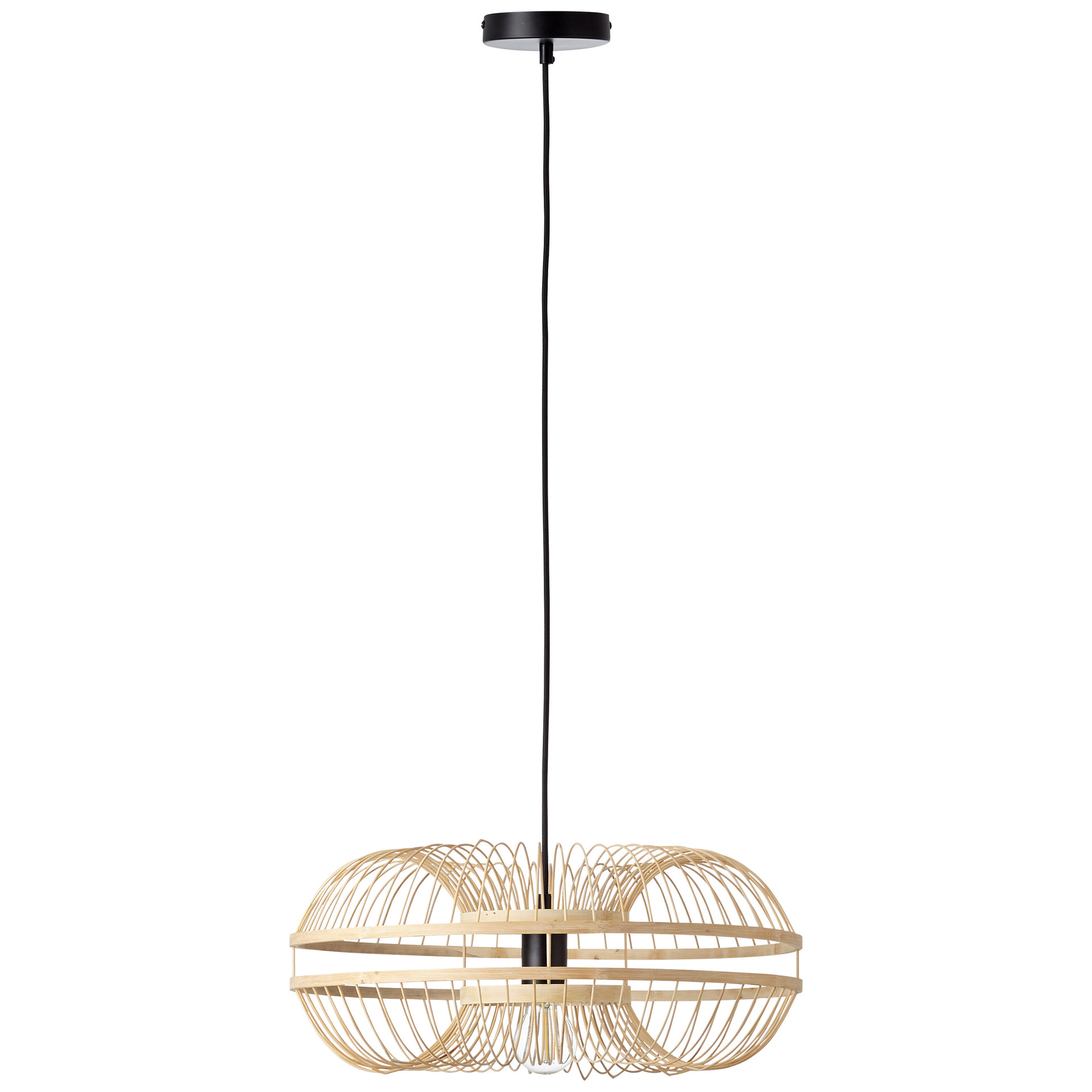 Pendelleuchte Dana, braun, Ø 48 cm, Bambus Pendellampe