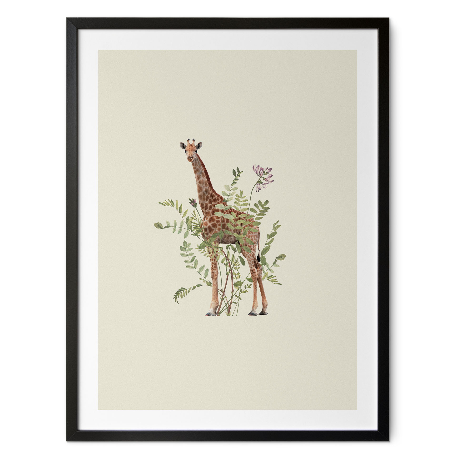 Plakat Kwiatowa Żyrafa - Frida Floral Studio