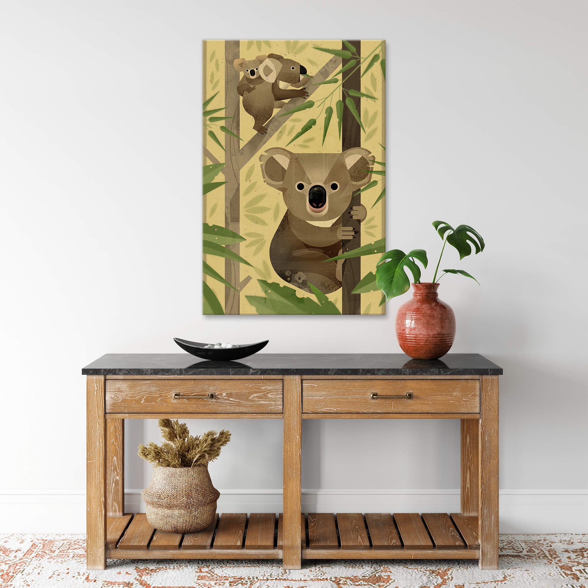 Brązowy obraz na płótnie - Koala