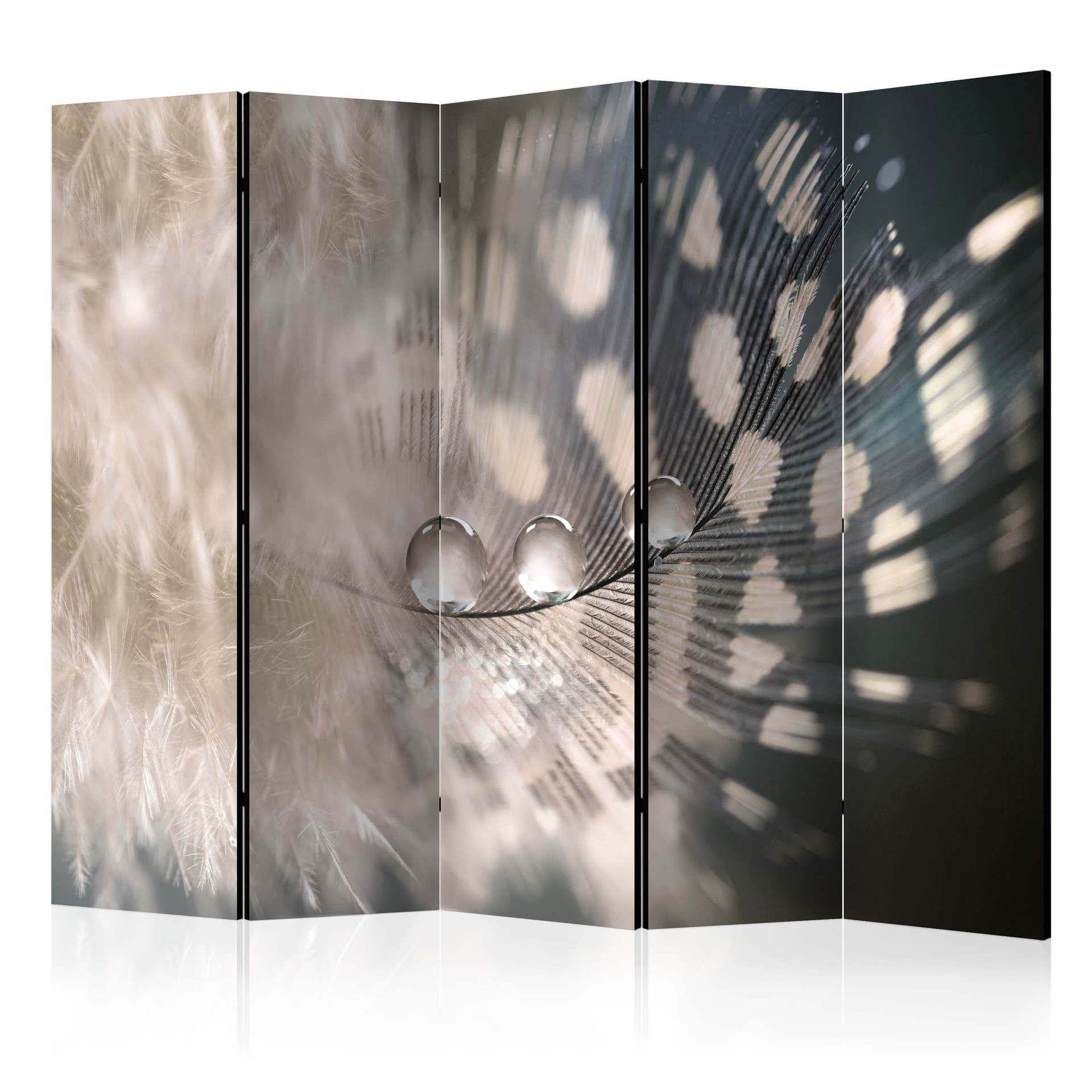 Rumdeler - Elegant fjer, 5-delt - 225x172 cm