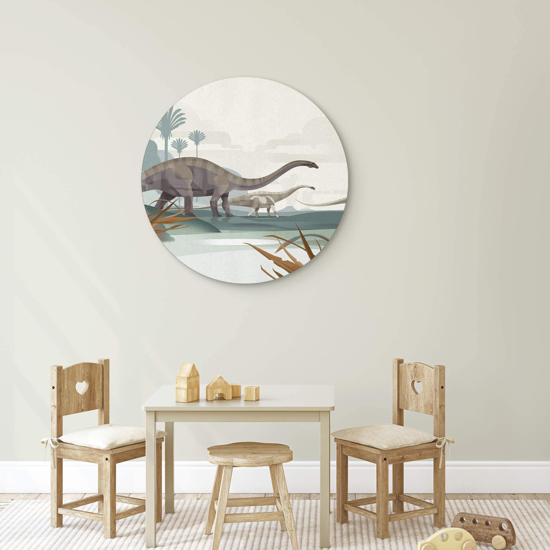 Tableau sur alu-Dibond rond Braun - Diplodocus