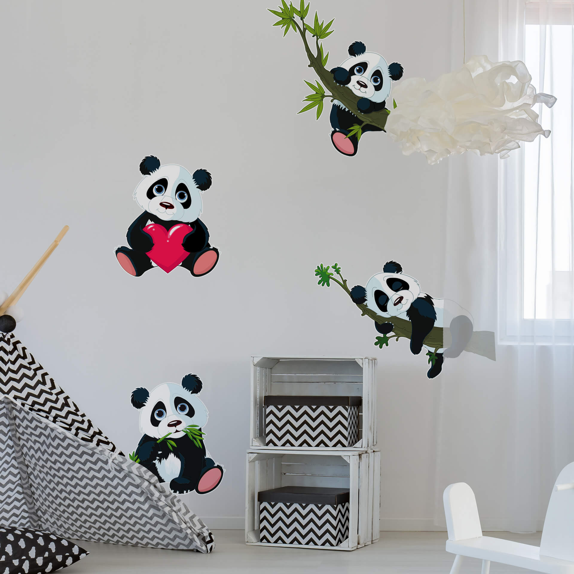 Wandsticker XXL - Panda Bären Set