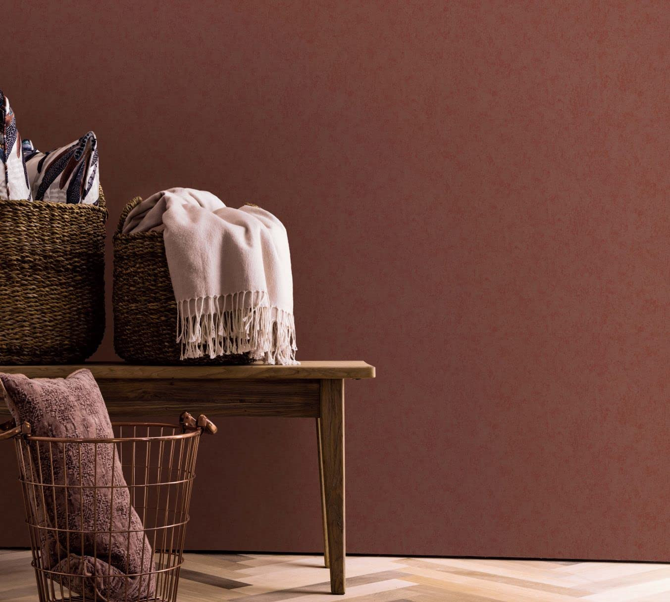 Vliestapete Struktur Modern, Shabby Chic, Designerwelten in Rot
