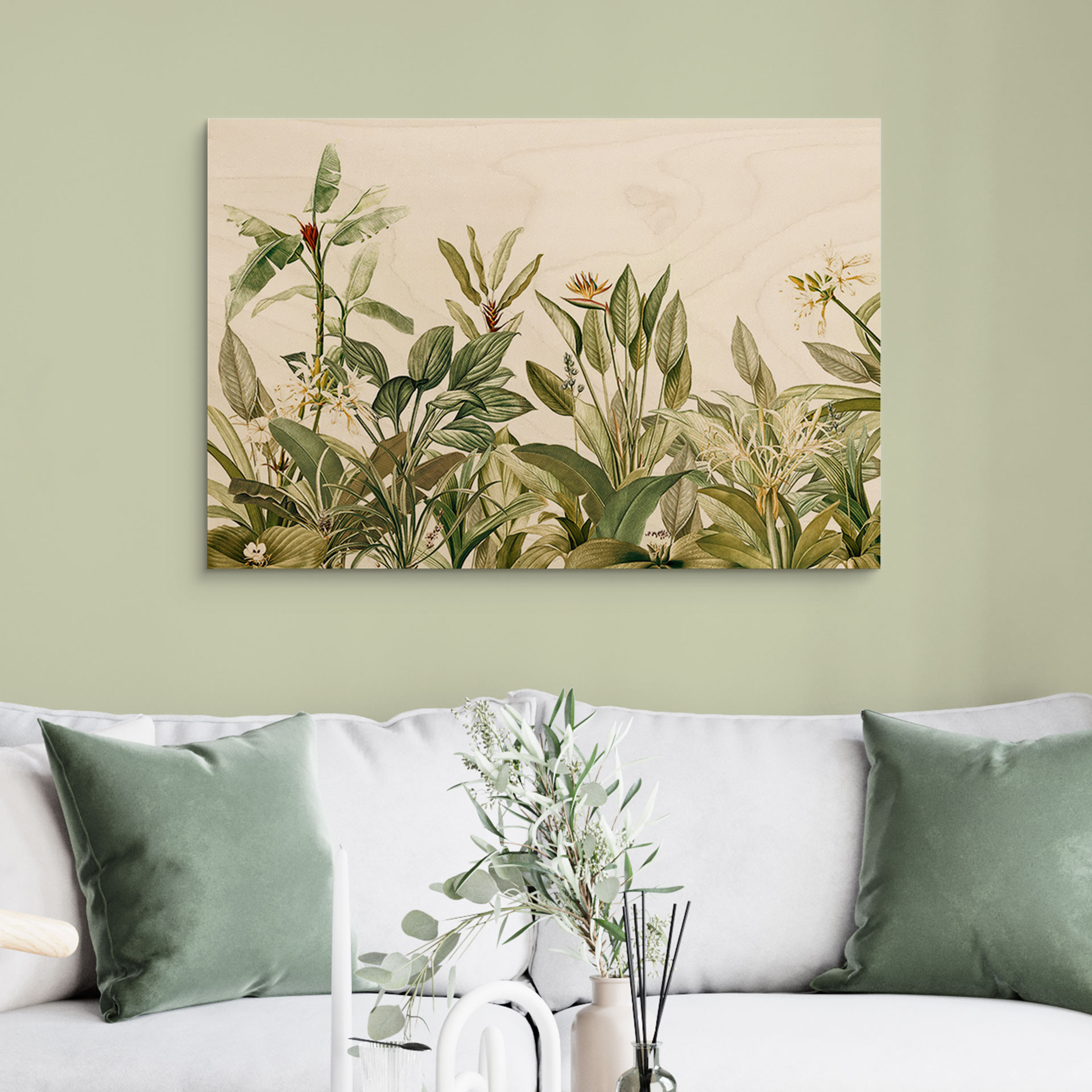 Plakat drewniany tropikalna botanika - UN Designs