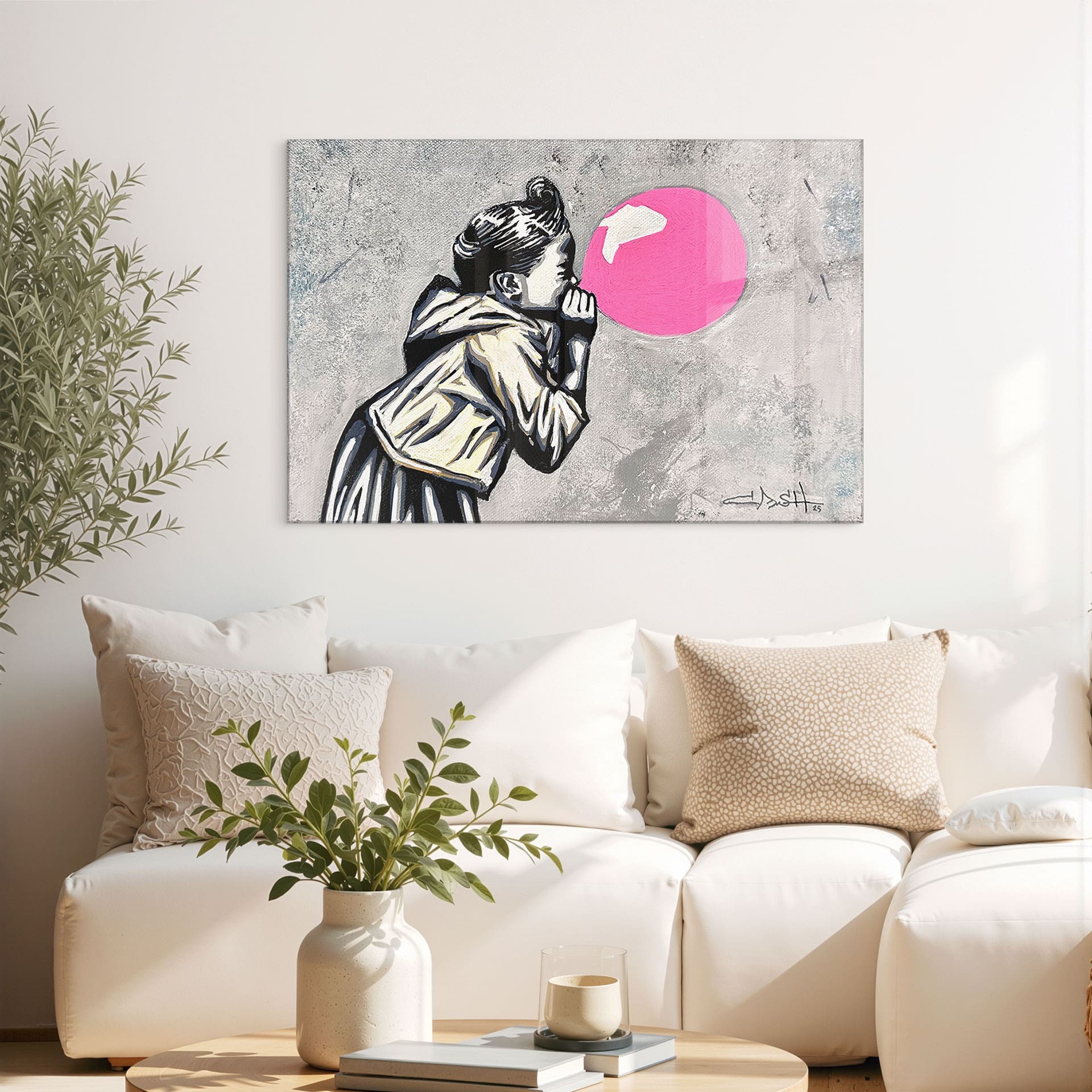 Stampa su acrilico Gomma da Masticare Rosa Street Art - Habib