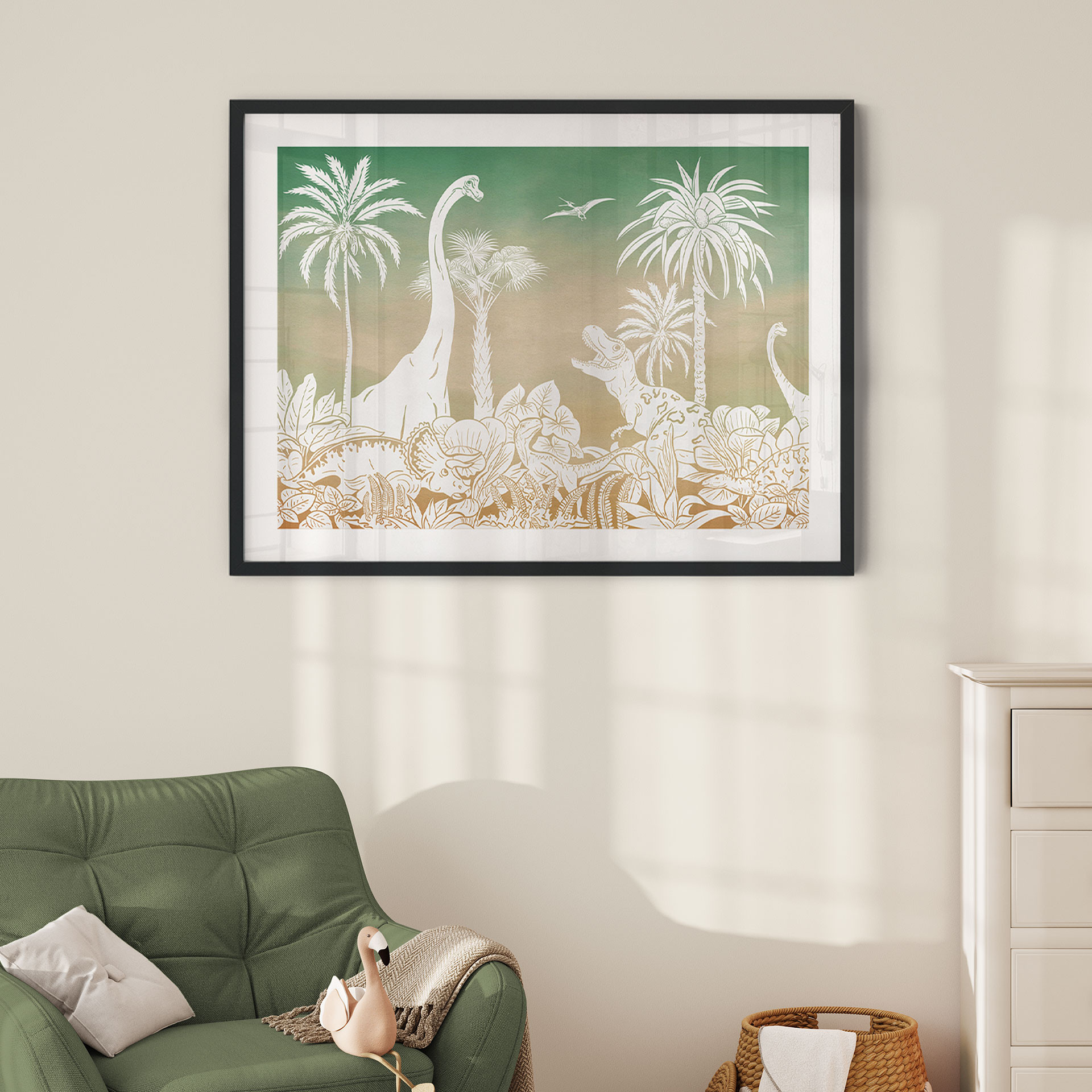 Plakat Przygoda z dinozaurami - Ombre - Kikki Belle