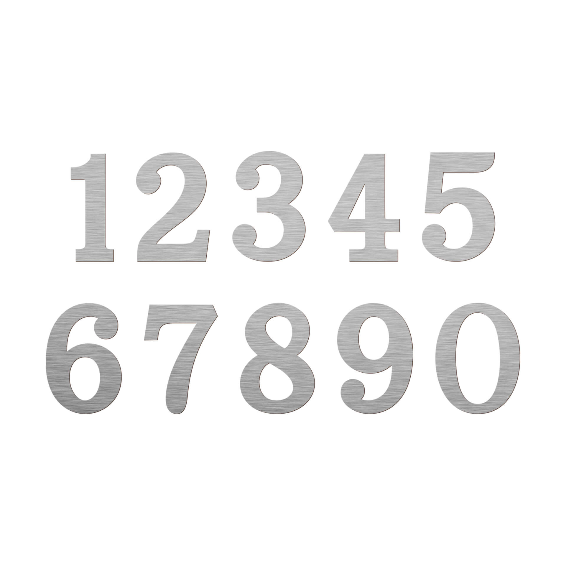 Numery aluminiowe Dibond - Numery domów - Efekt srebra
