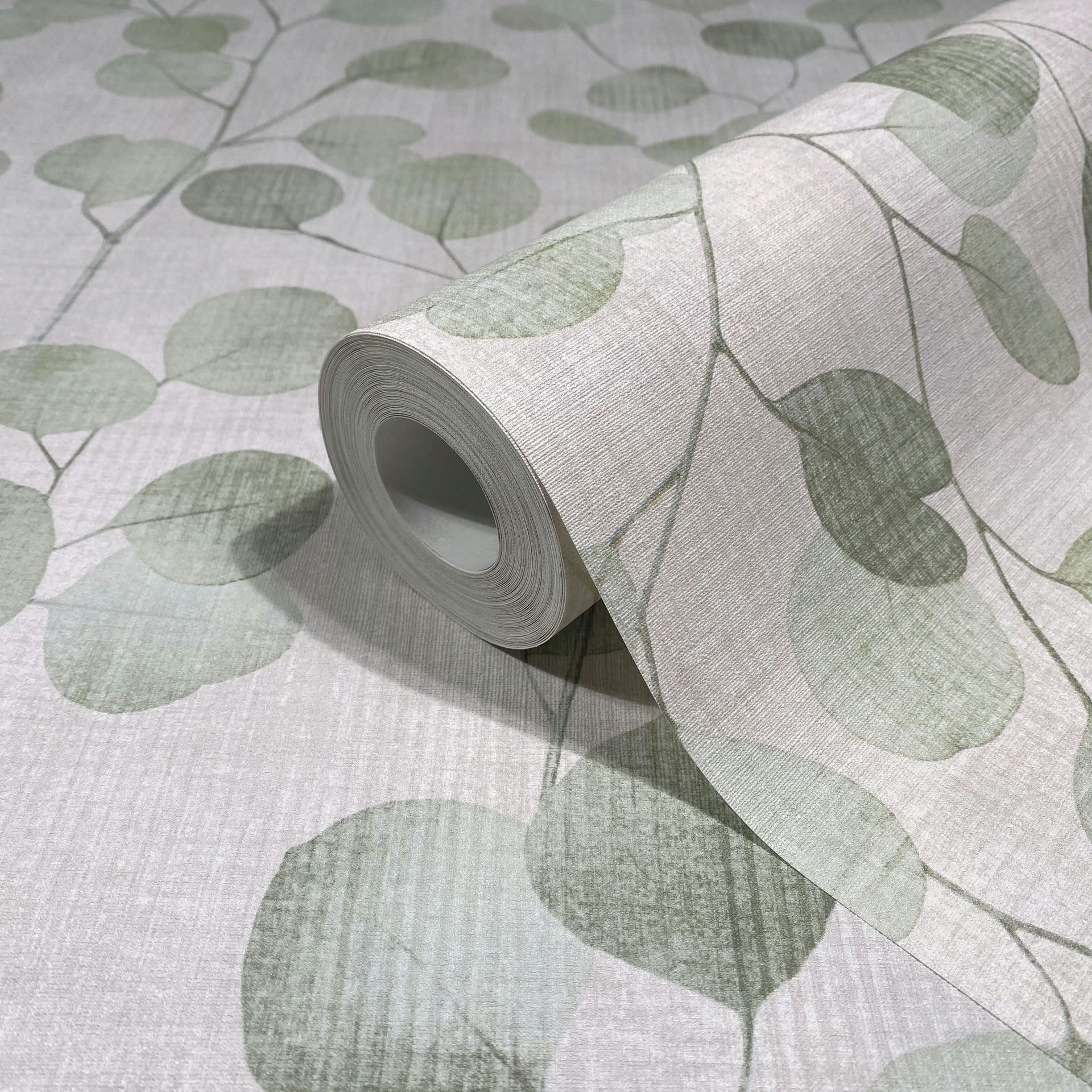 Vliesbehang in groene bladeren bladlook bloemige natuur