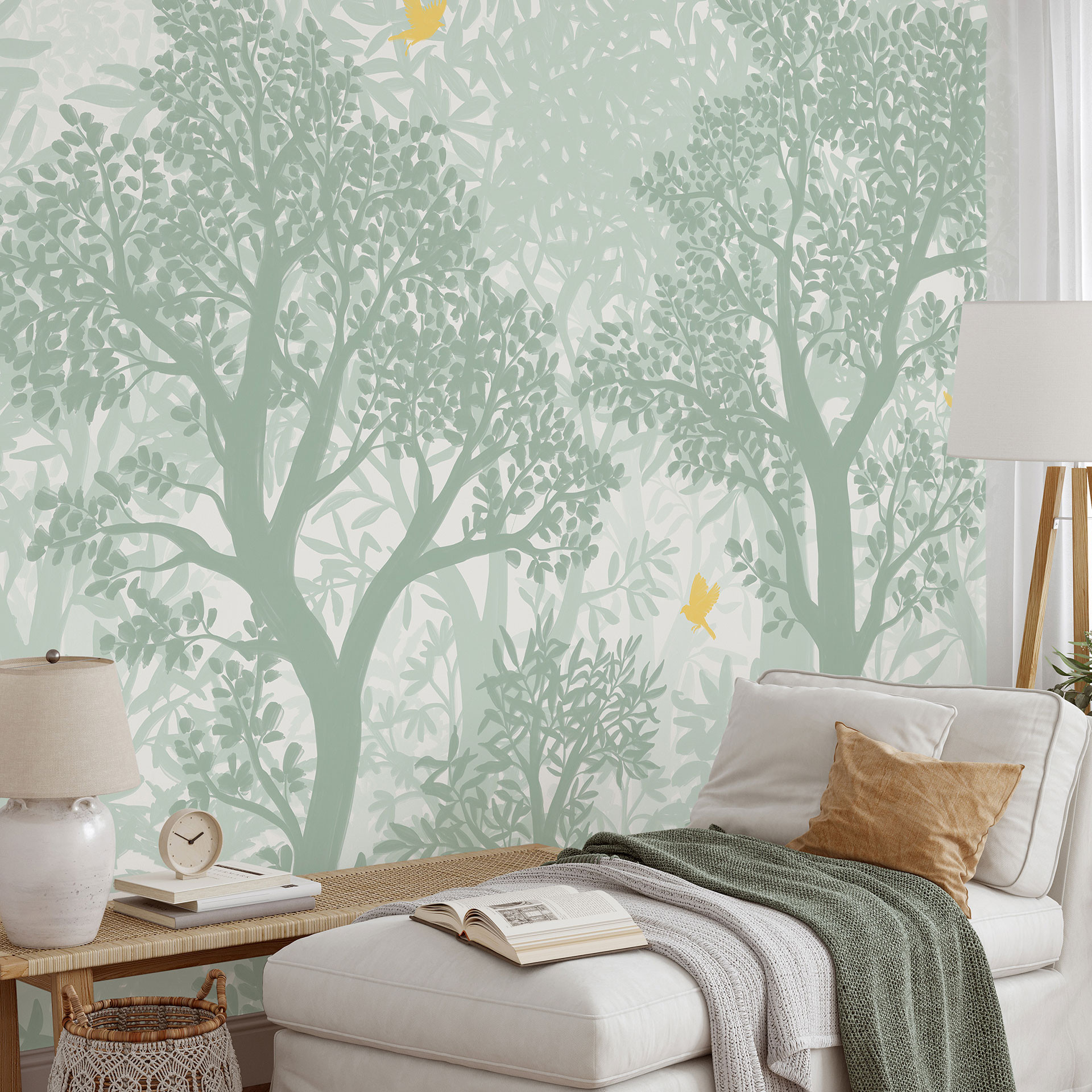 Papier peint photo, papier peint paysage La Terrasse vert 2,7 x 3 m