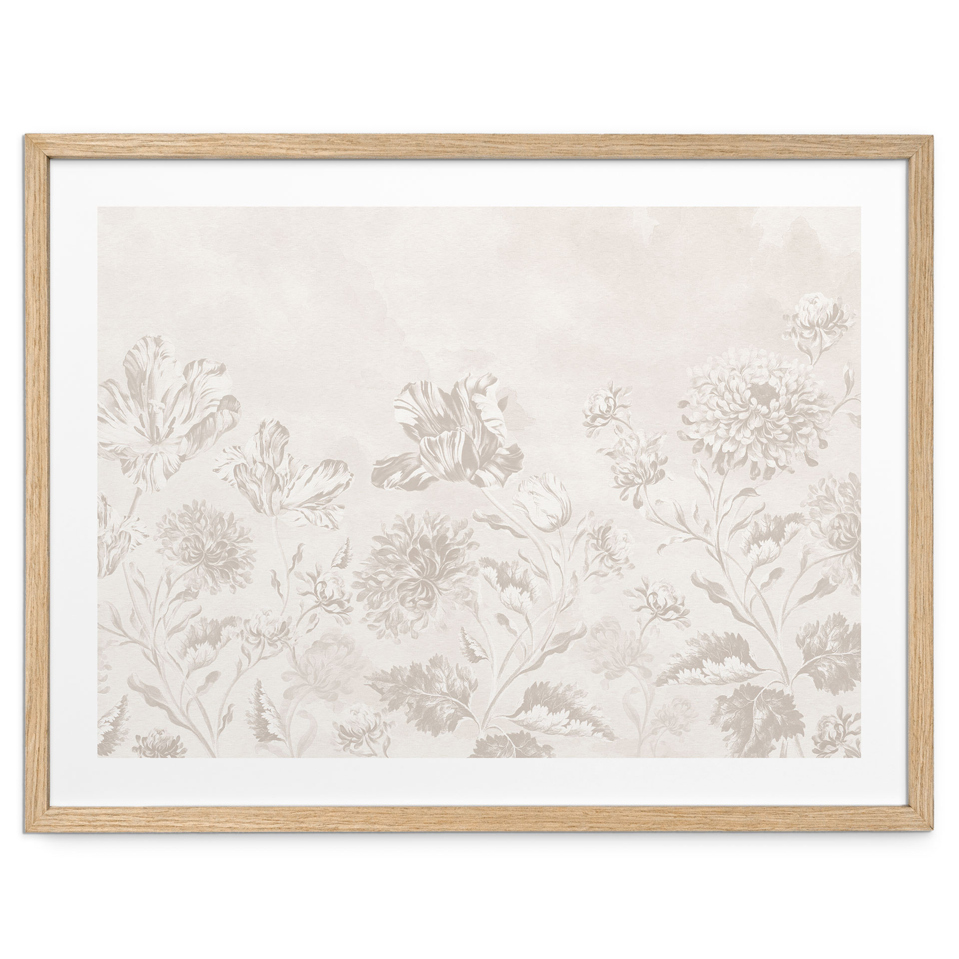 Plakat z kwiatami Wildflowers w kredowym kolorze Greige - Bloomery Decor