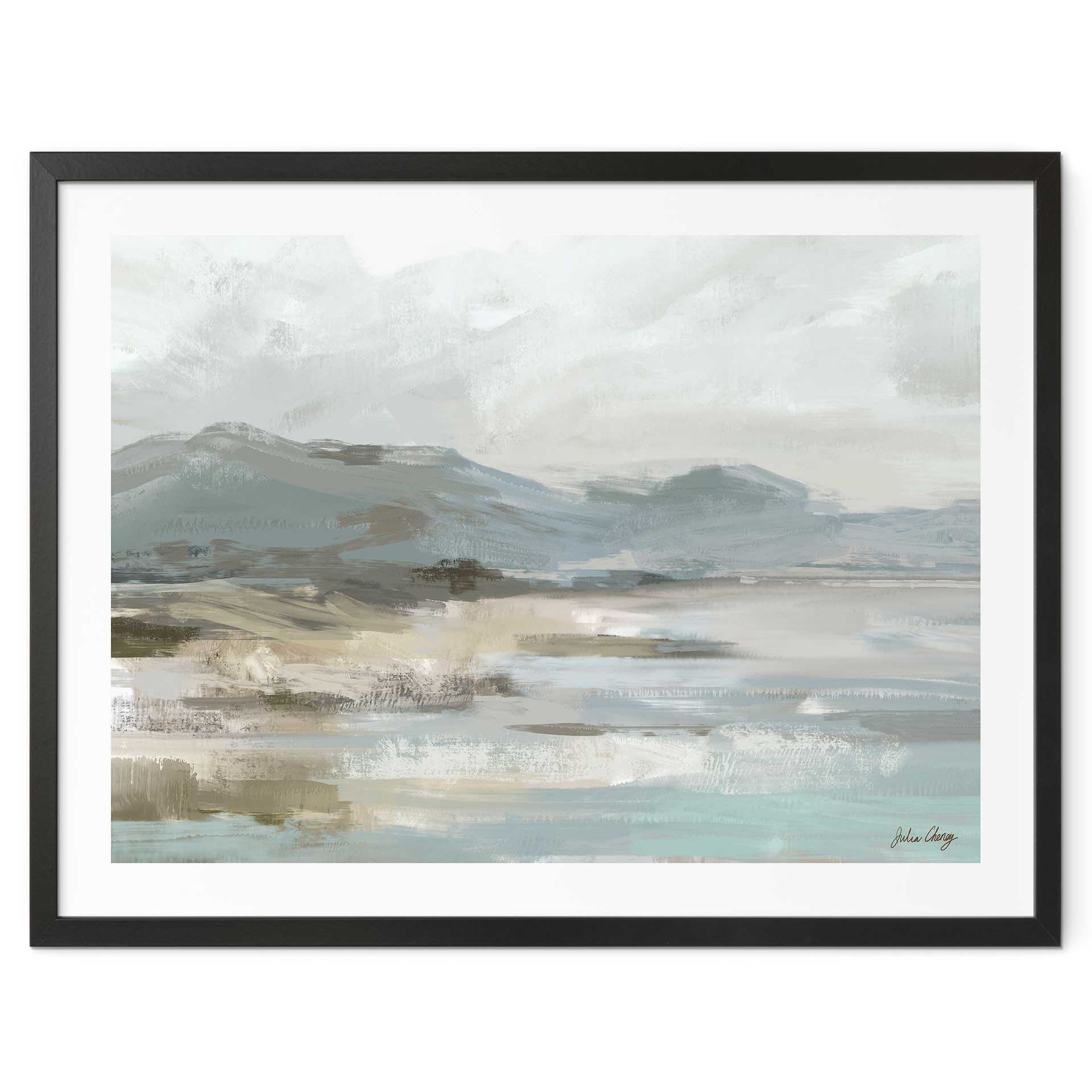 Poster Zacht Kustlandschap Grijs - Cheney