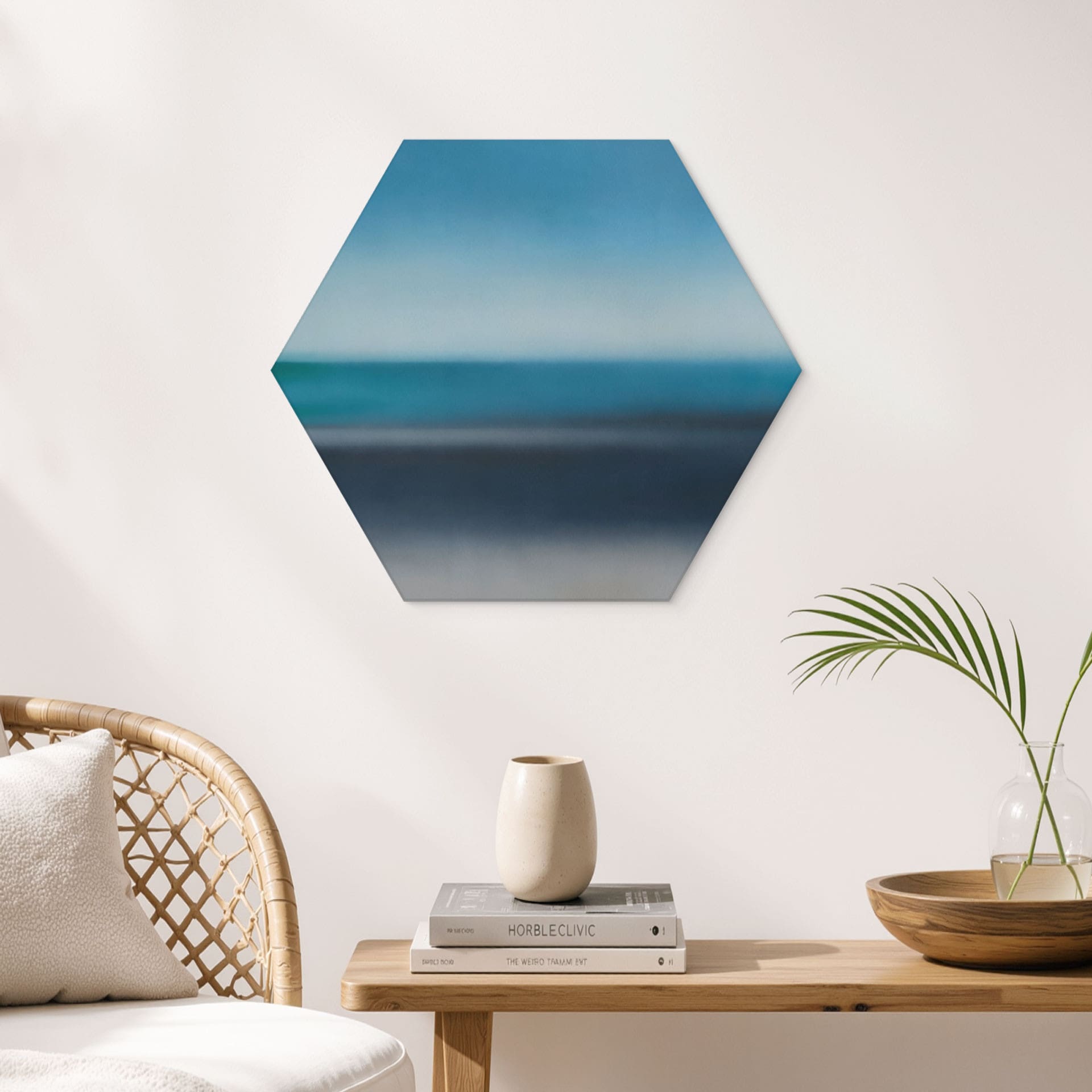 Hexagone Tableau Rotko Veil - Horizon Bleu - Sir Edward x Grigory Gladarev - Alu-Dibond