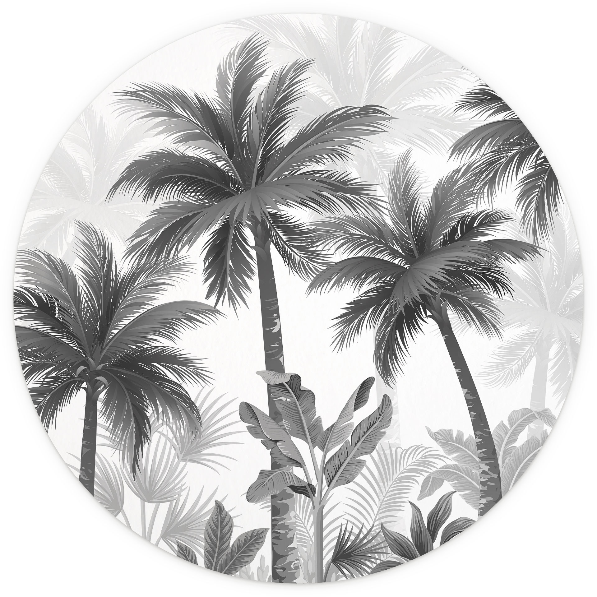 Exotische palmen landschap Fotobehang - rond - vliesbehang/zelfklevend vliesbehang