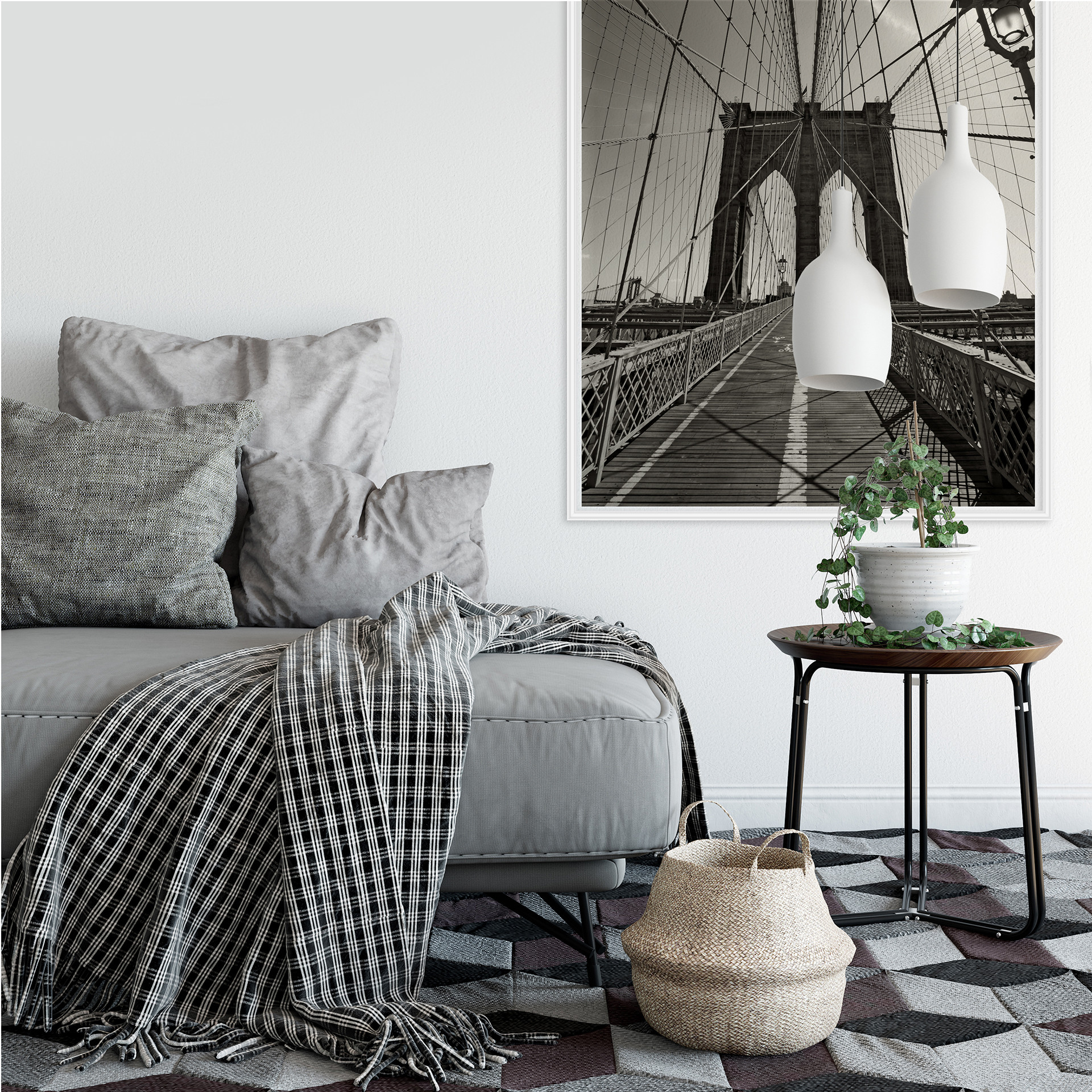 Wallprint W - Brooklyn Bridge Perspektive