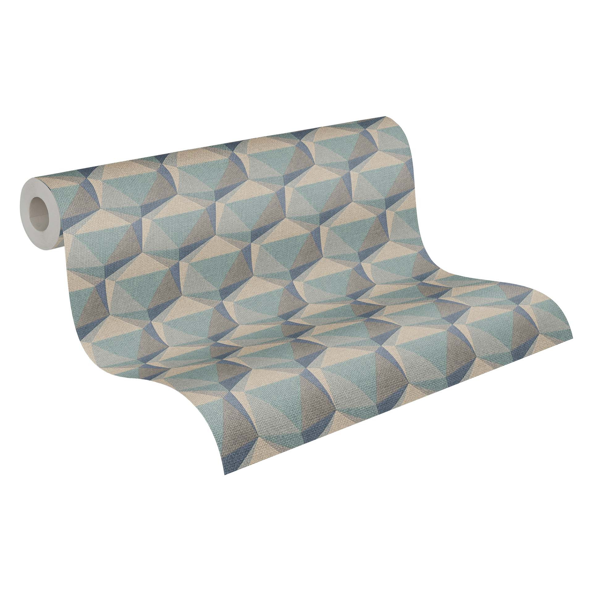 3d vliesbehang scandinavisch blauw beige - keuken behang
