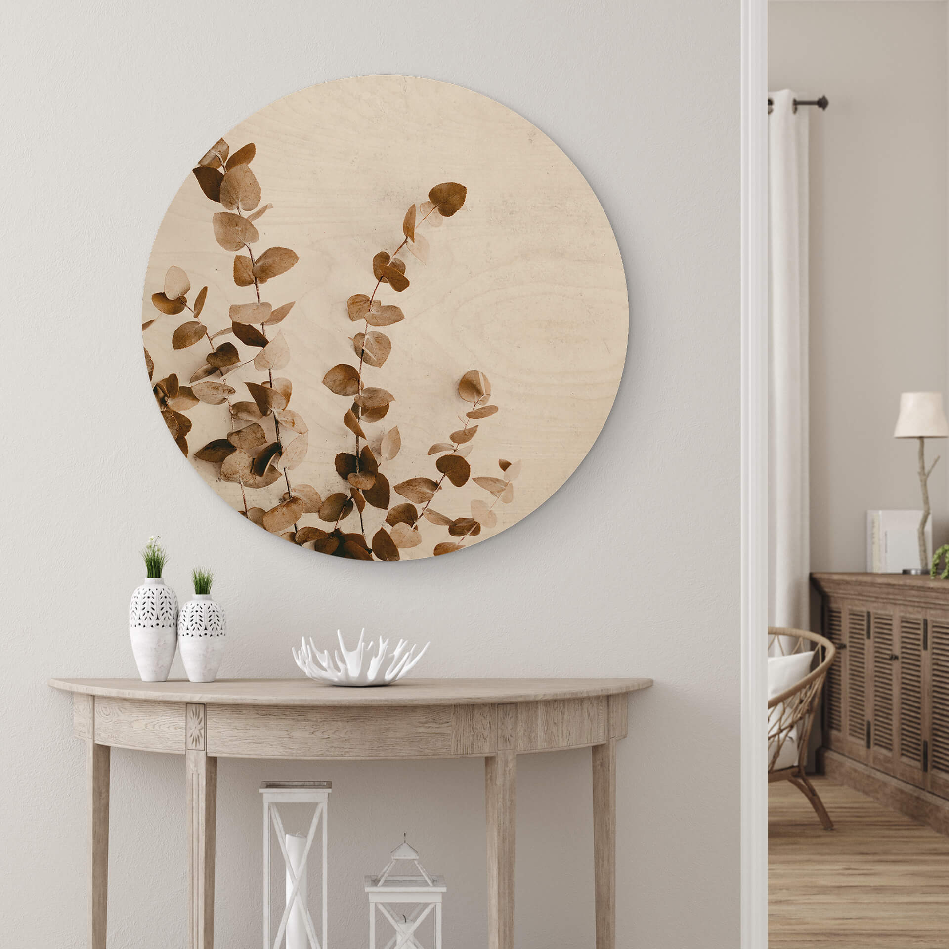 Stampa su legno Annie - Foglie secche