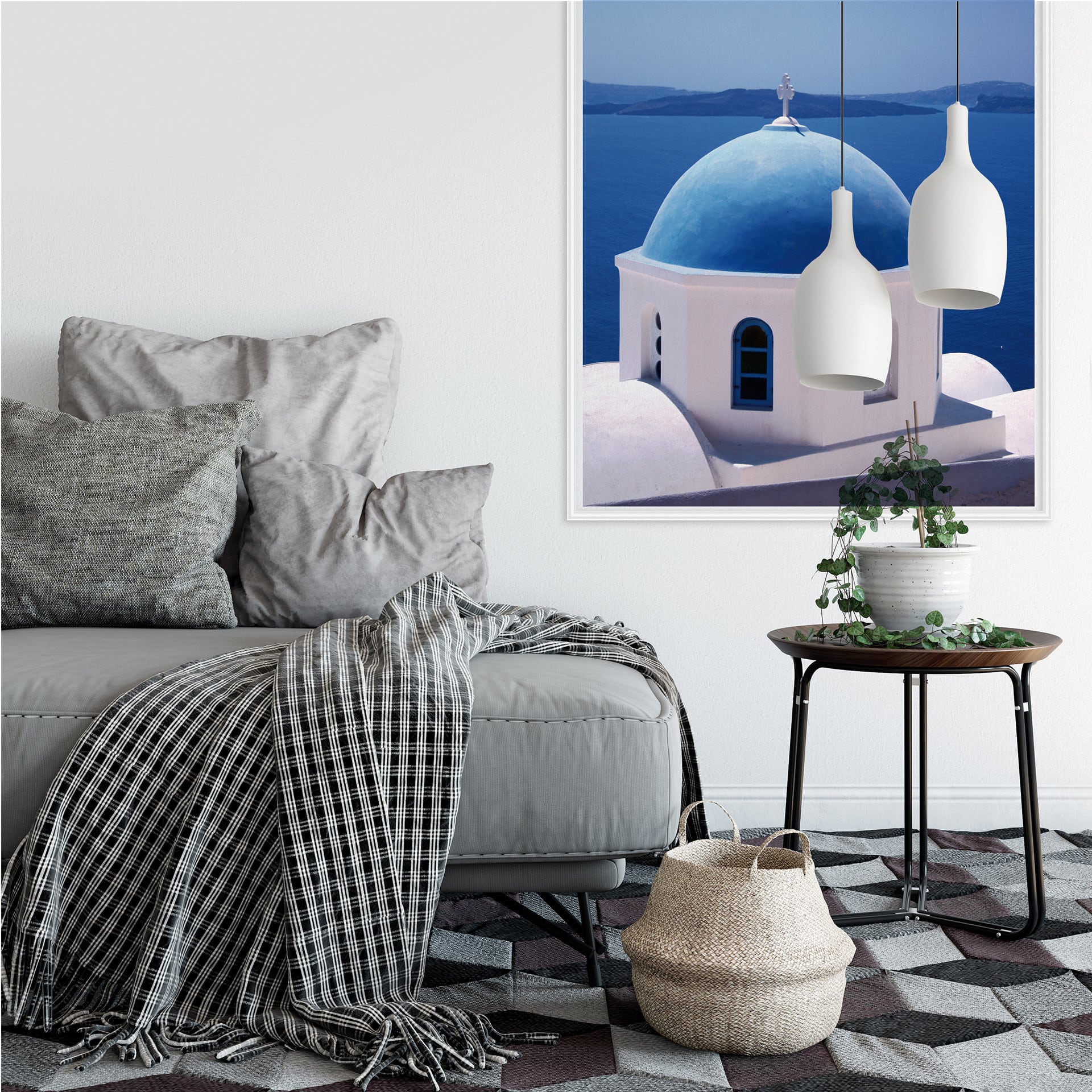 Poster autocollant - W - Été Grecque