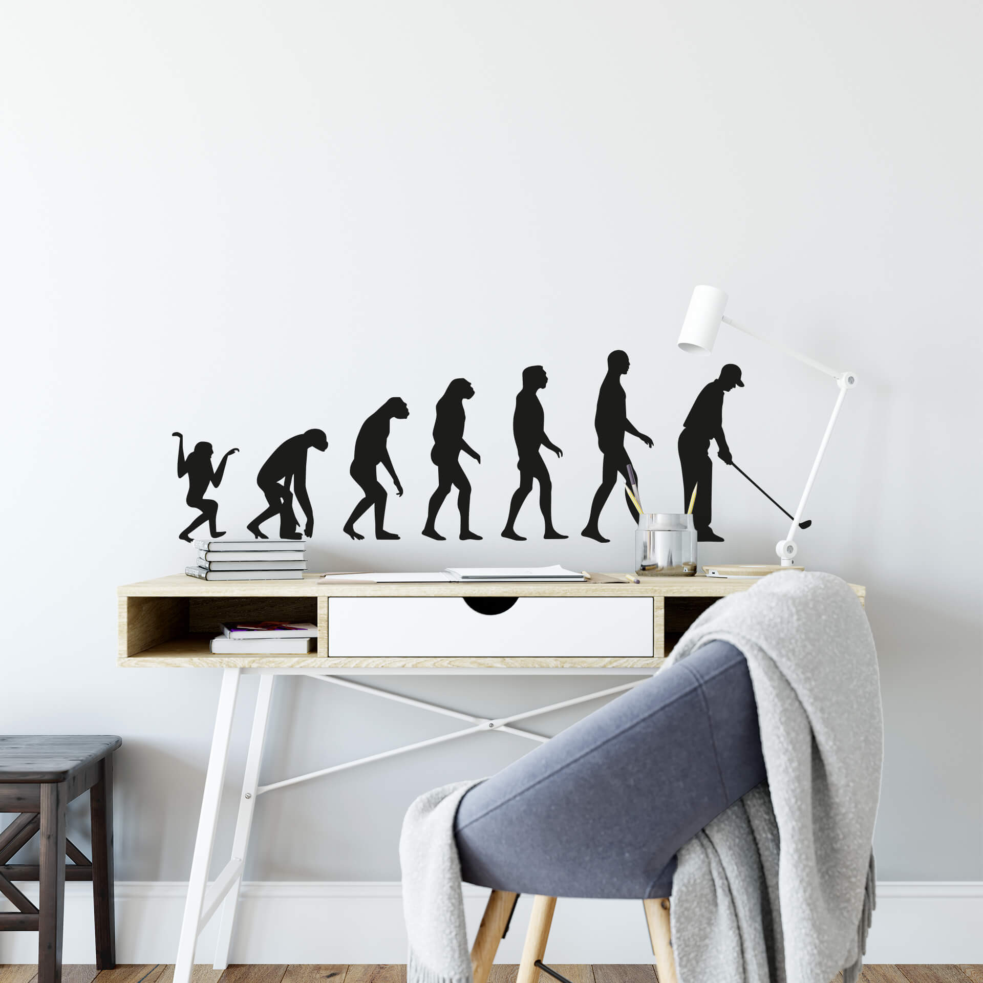 Golf evolutionen wallsticker