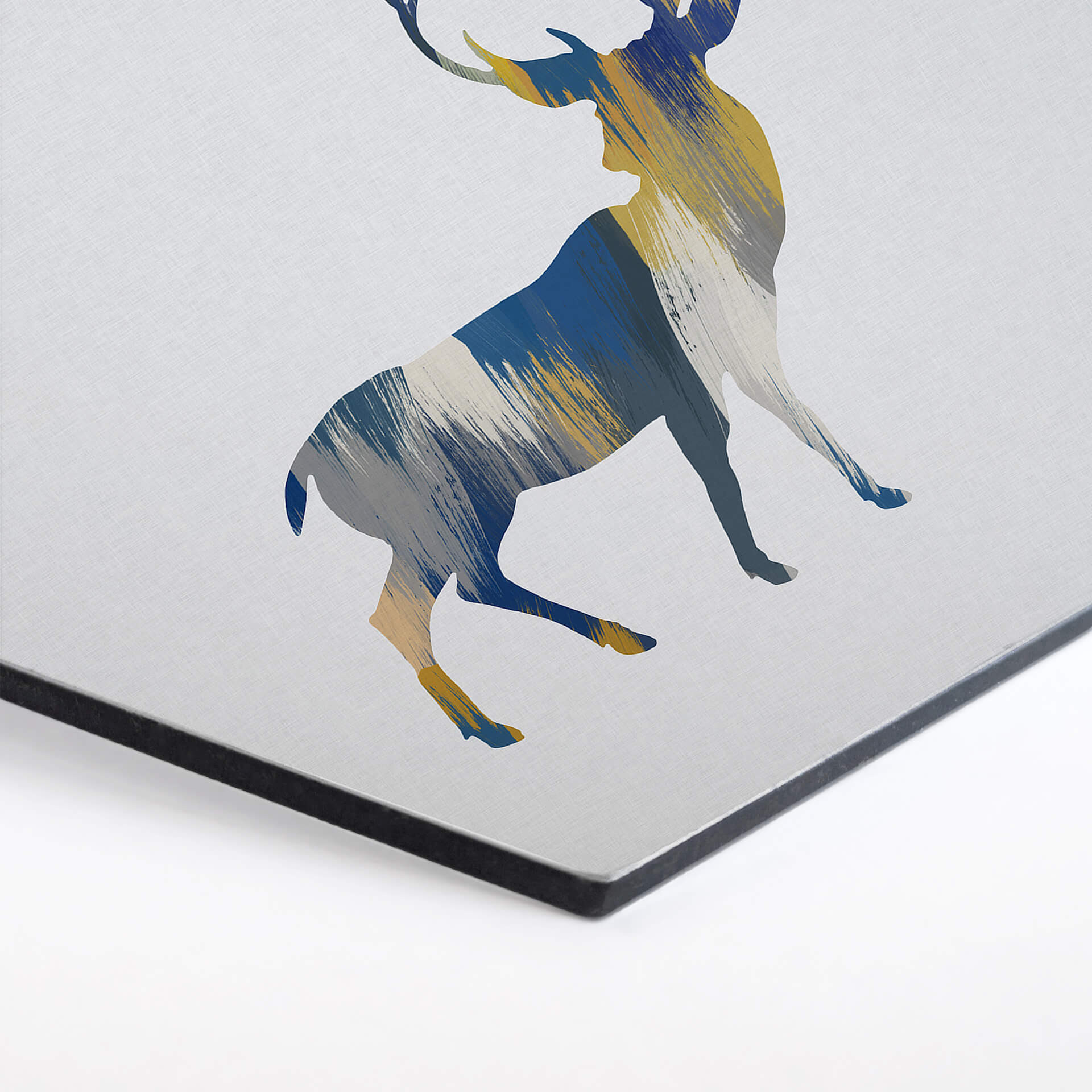 Hexagon - Alu-Dibond Orara Studio - Deer Blue and Yellow