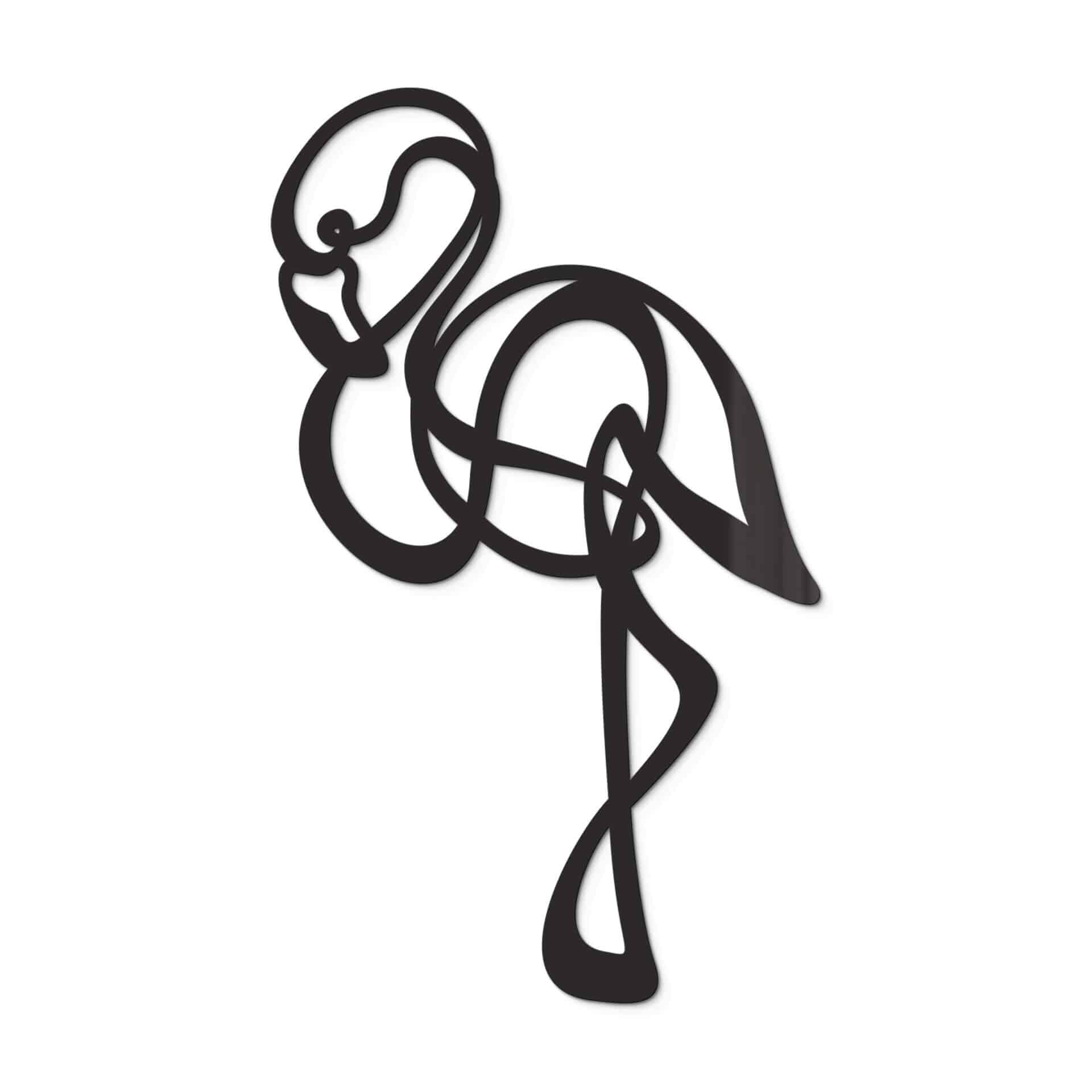 Akrylowa dekoracja Line Art - Flamingo