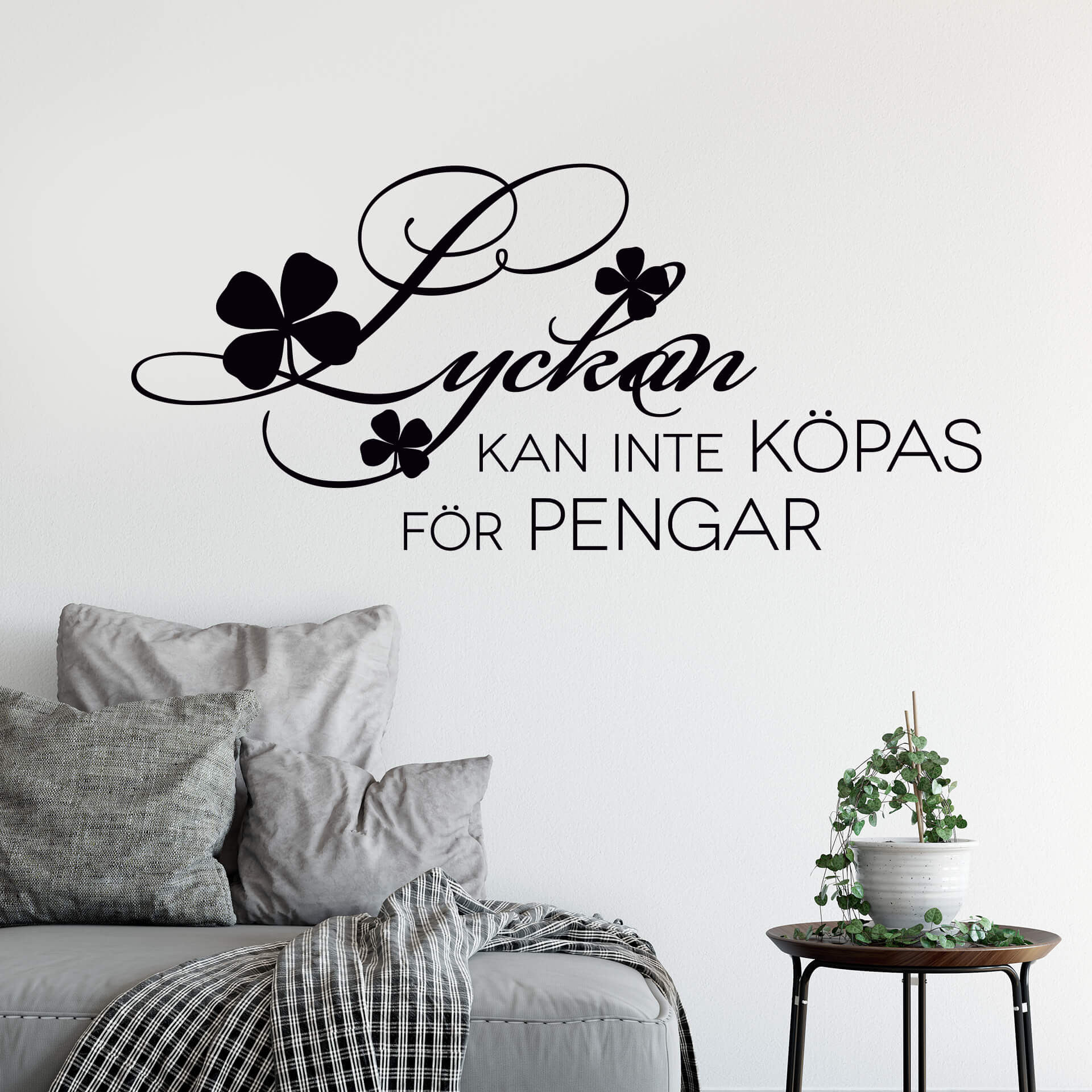 Wallsticker Lyckan kan inte köpas för pengar