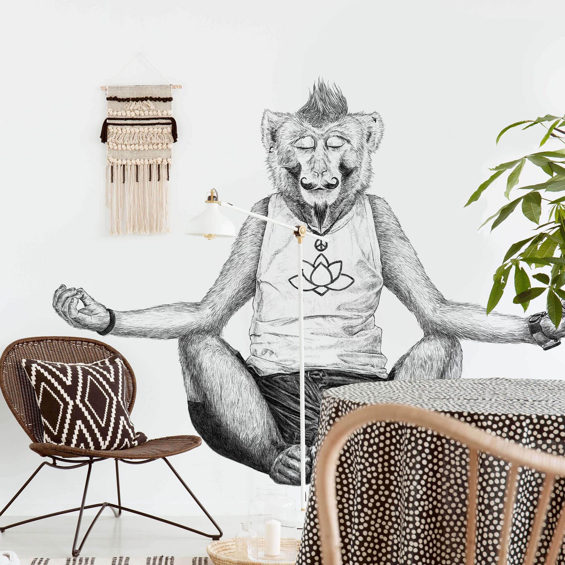 Fotobehang Kools - Monkey Yoga