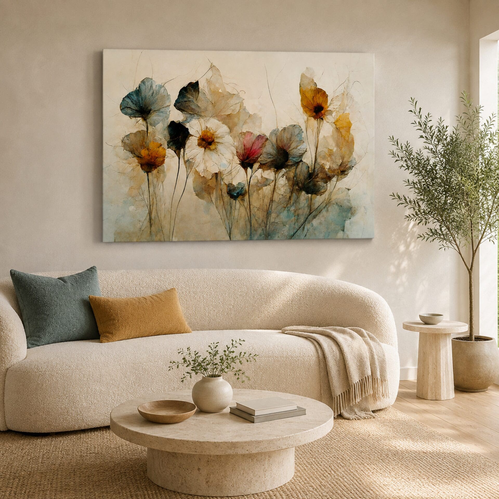Leinwandbild Bouquet aus Trockenblumen - Treechild
