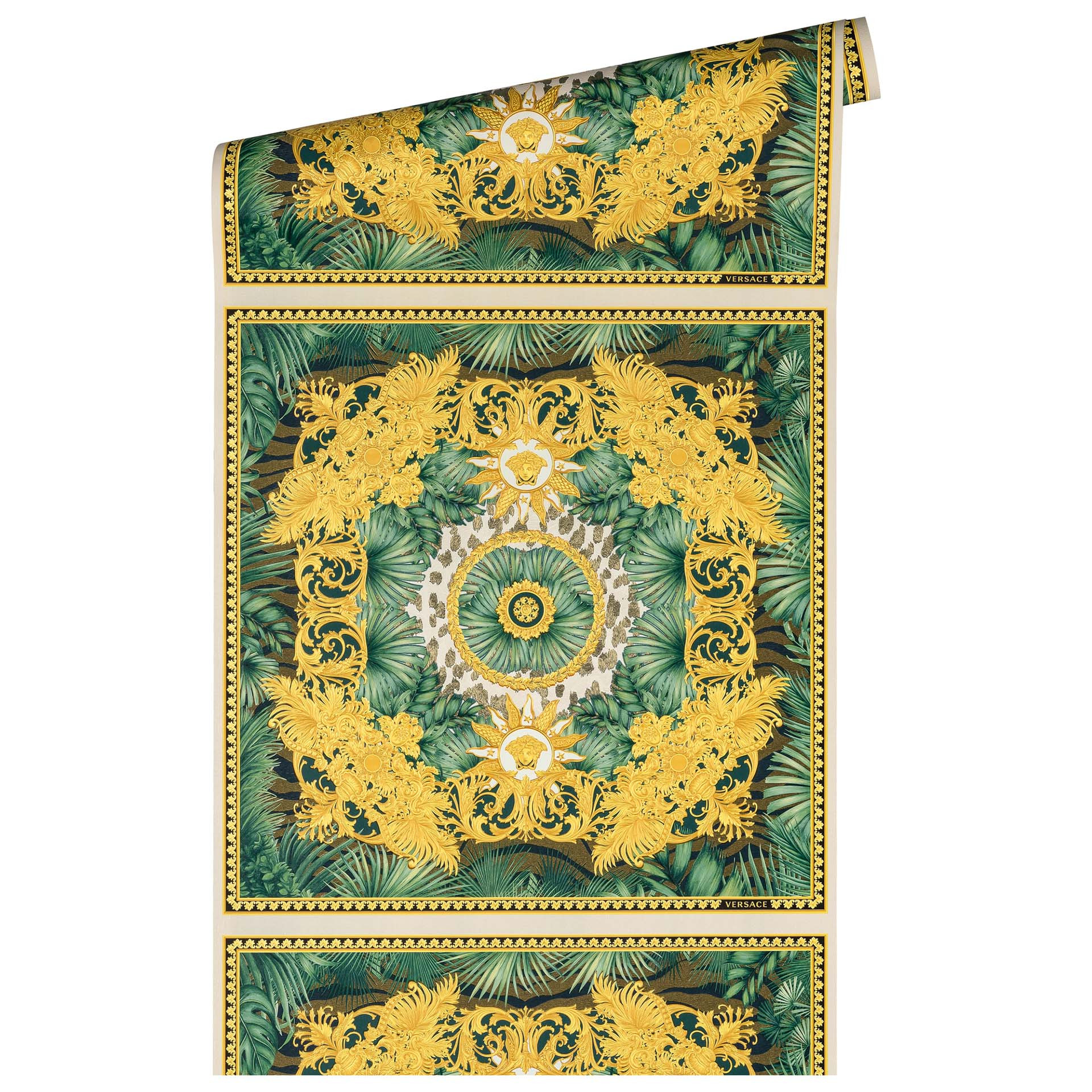 Versace Home Luxe Behang Palmbladeren Groen Goud