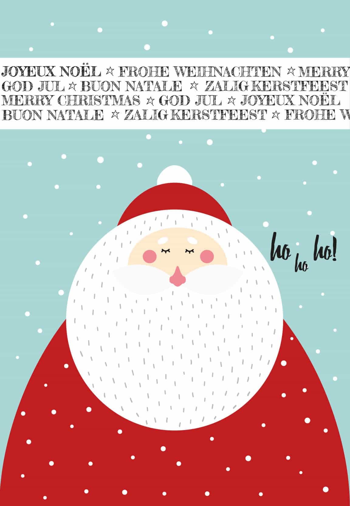 Tarjeta regalo Navidad - Papá Noel Ho Ho Ho