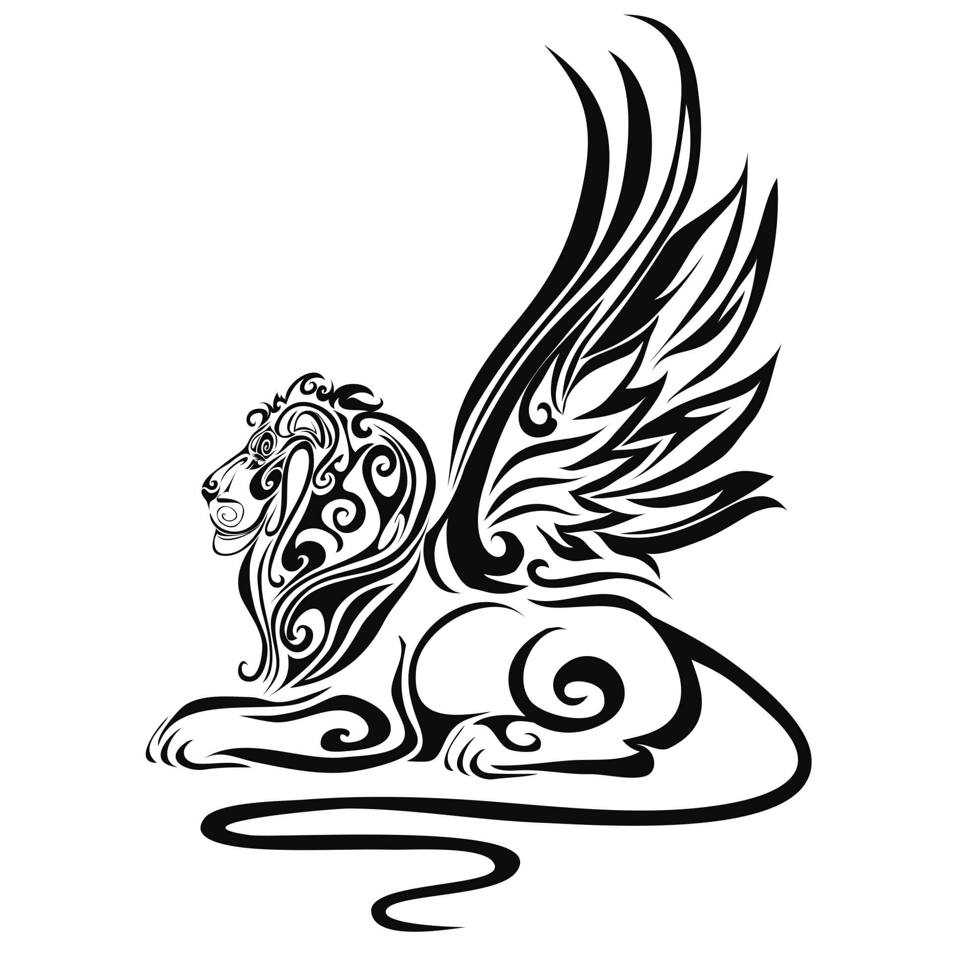 Wallsticker Løve Tribal