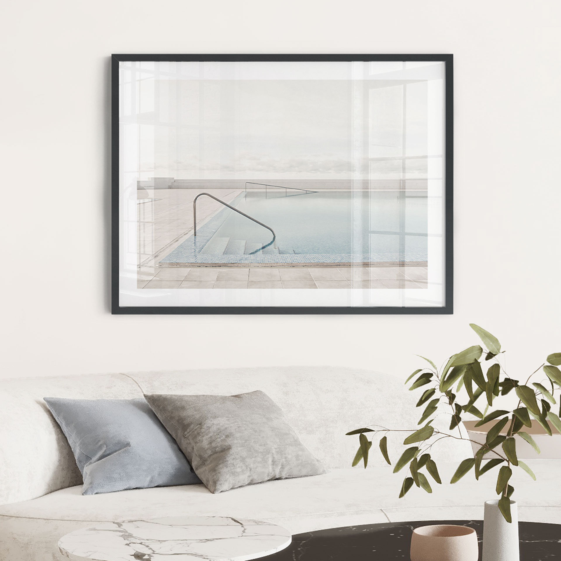 Poster Piscine à débordement avec vue sur les nuages - Steinkopff
