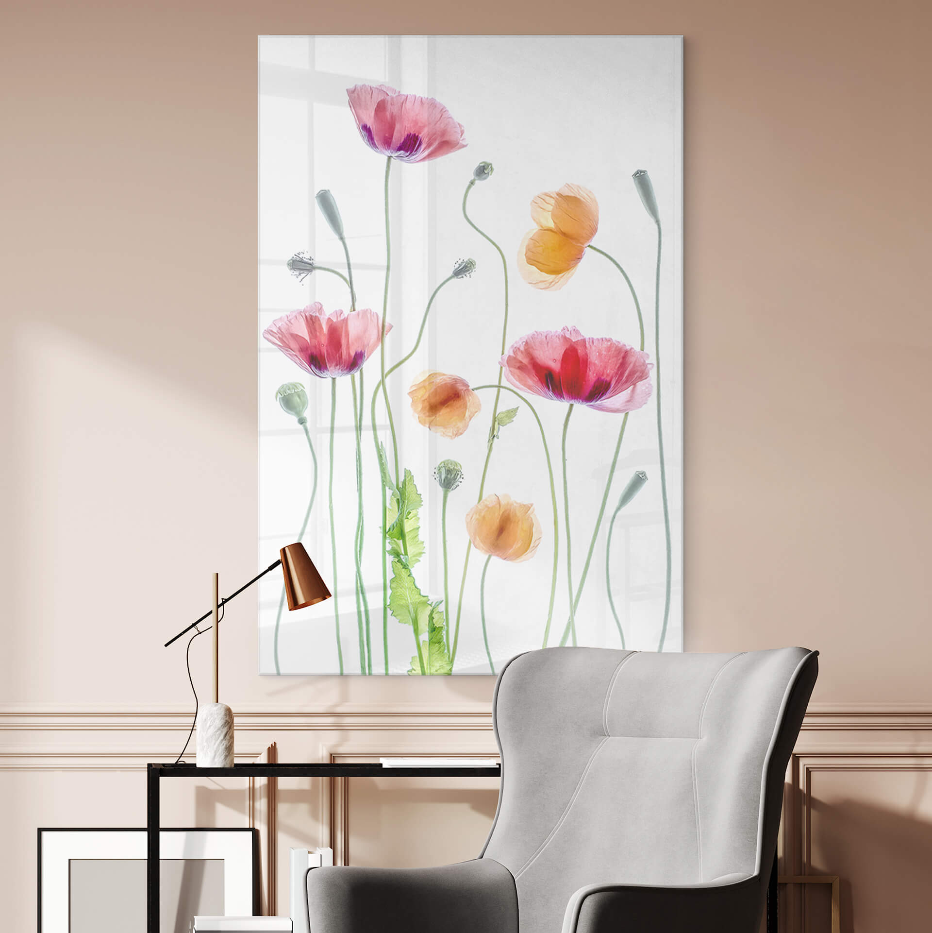 Akrylbillede Disher - Colourful Poppies