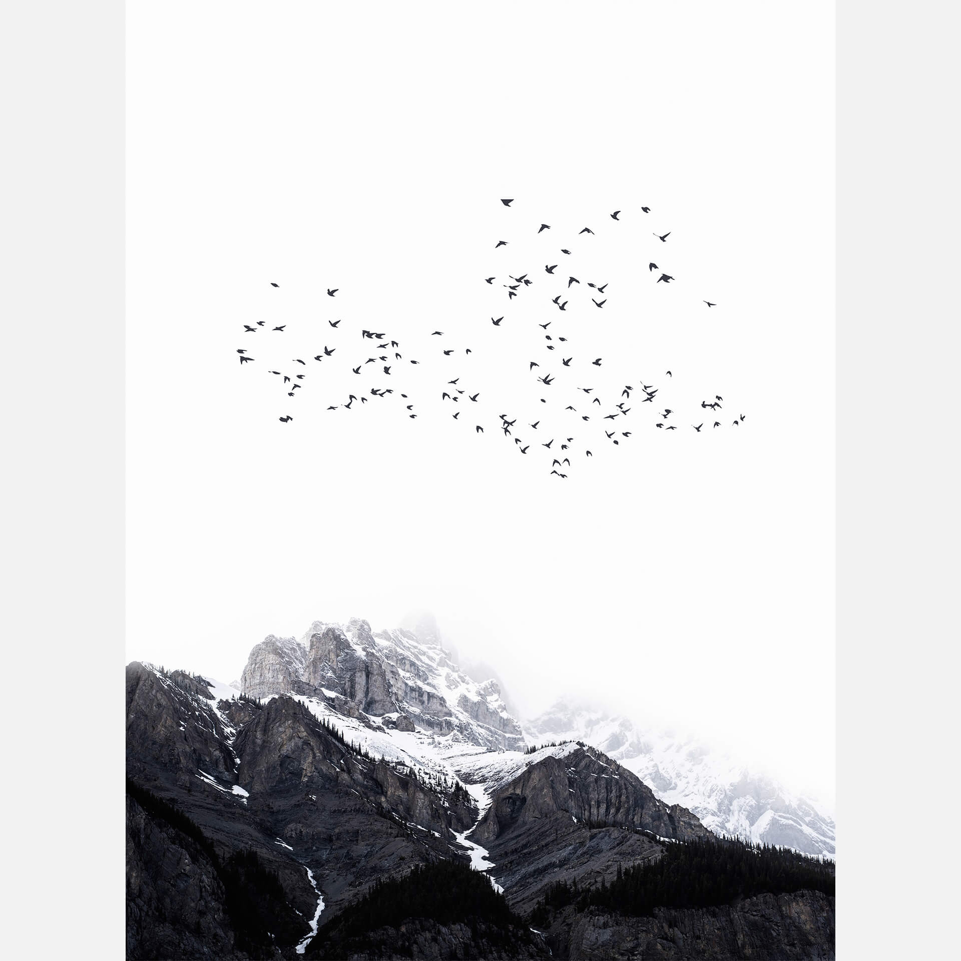 Fotobehang Kubistika - High in the Mountains