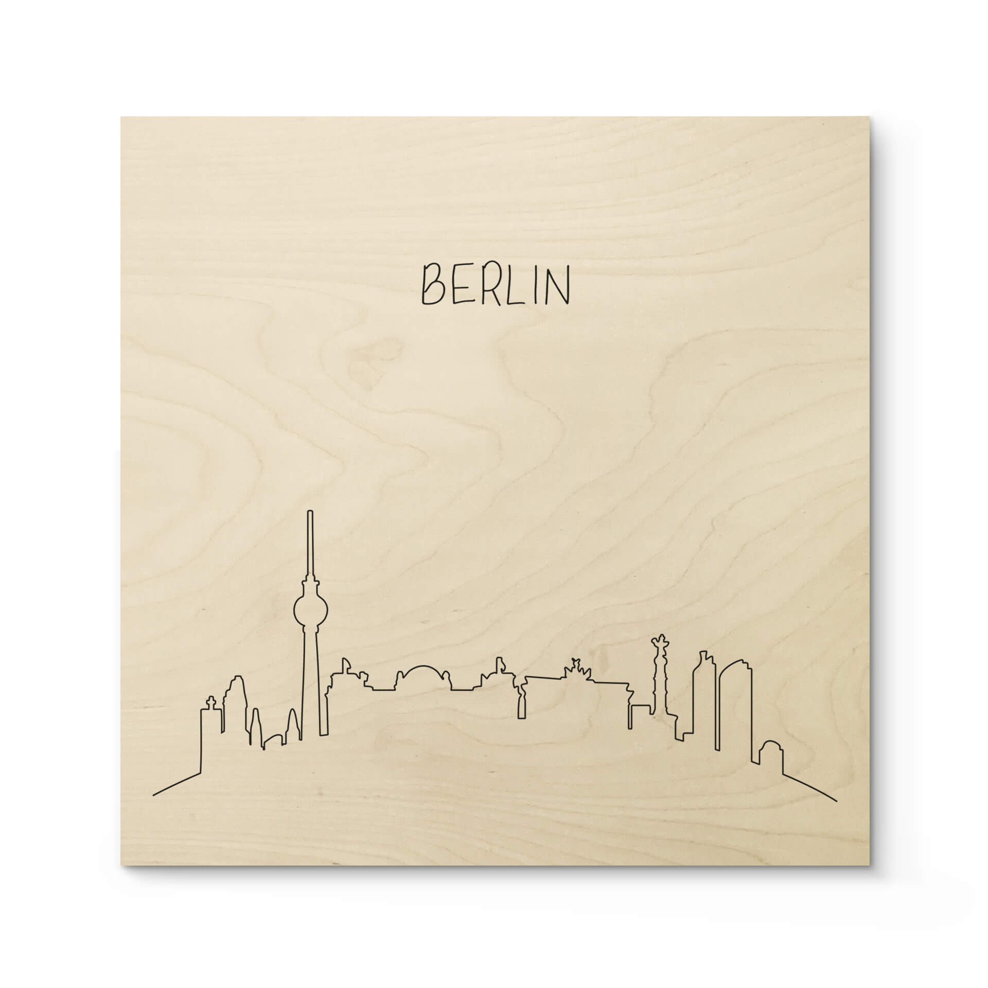 Plakat drewniany Skyline Berlin Outline