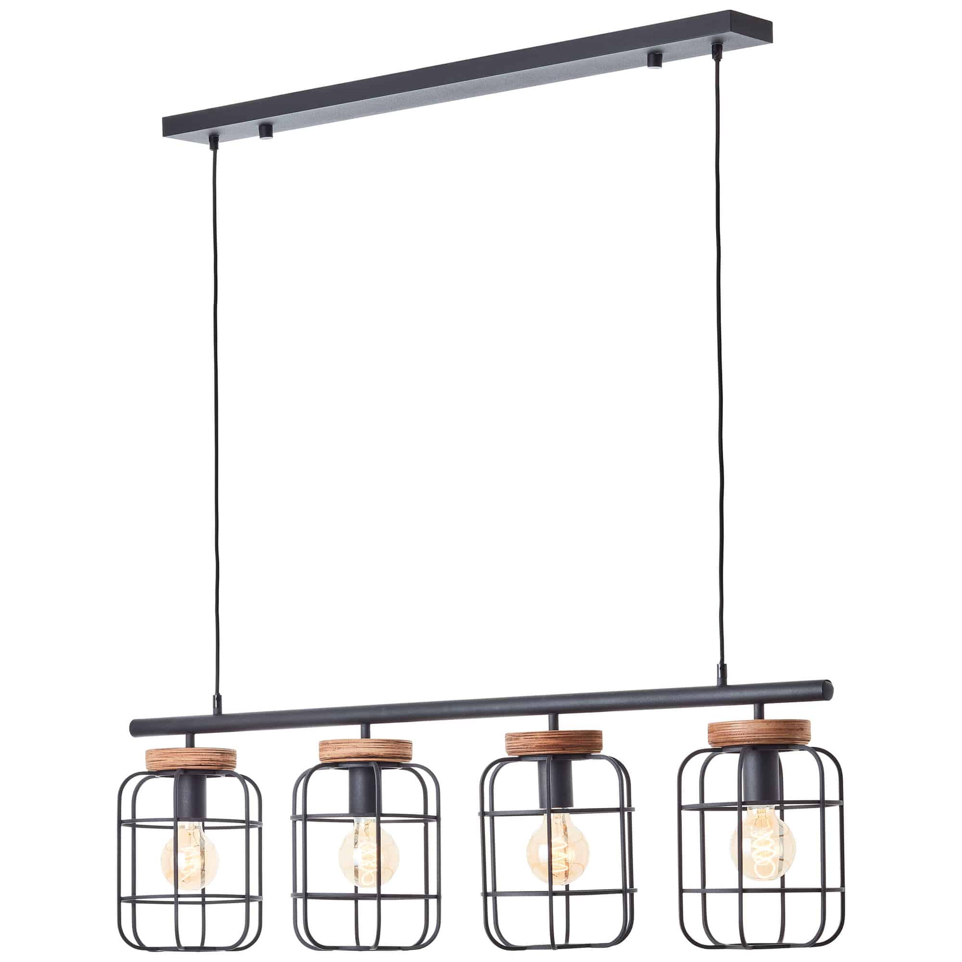 Pendelleuchte Inga, braun, 157,5 x 20 cm, Metall Pendellampe, dimmbar