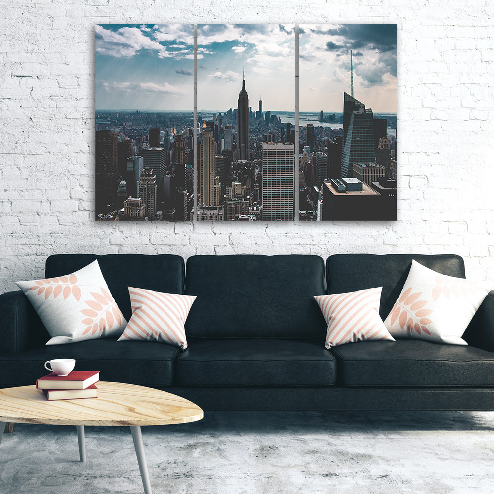 Leinwandbild 3-teilig, New York Stadt Panorama