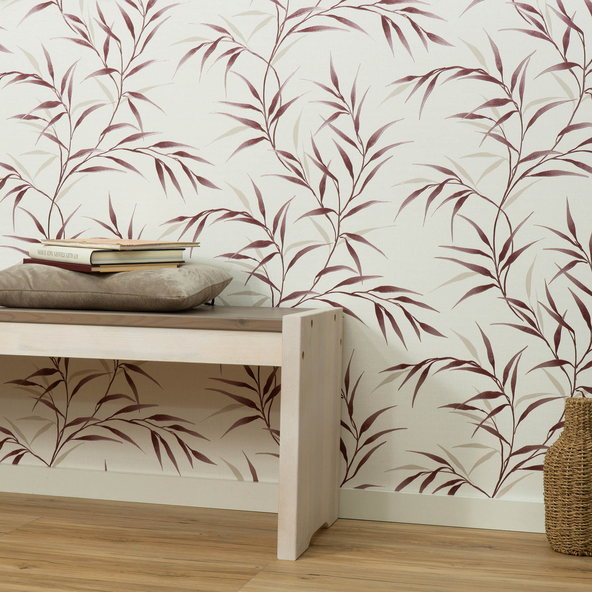 Guido Maria Kretschmer bladmotief behang Yamato Fashion for Walls 5 rood