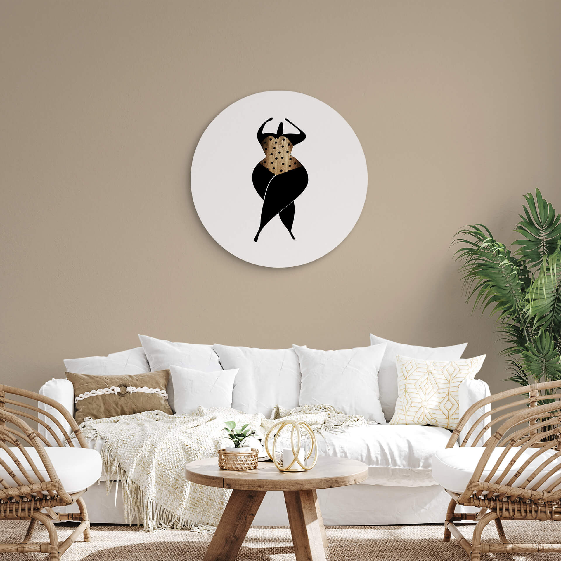 Tableau en alu-Dibond Kubistika - Danse au soleil - Rond