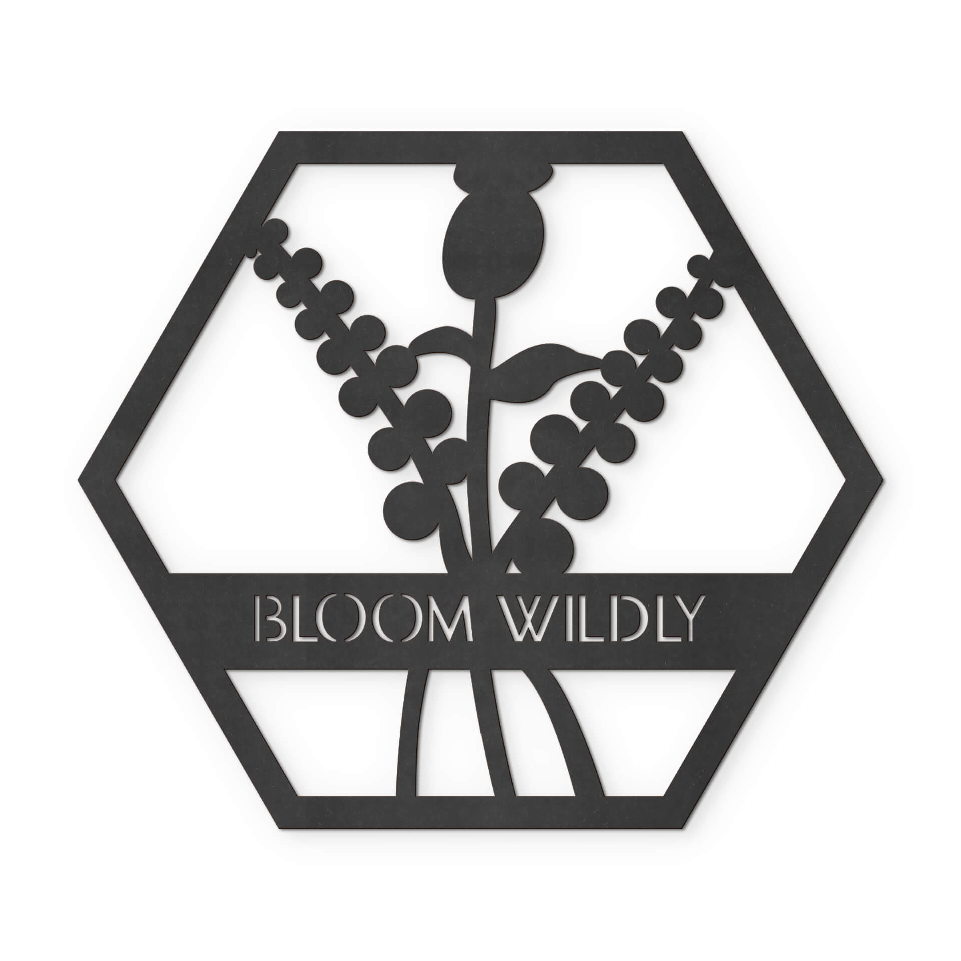MDF - Dekoracja drewniana - Kwiaty w sześciokącie - Bloom Wildly