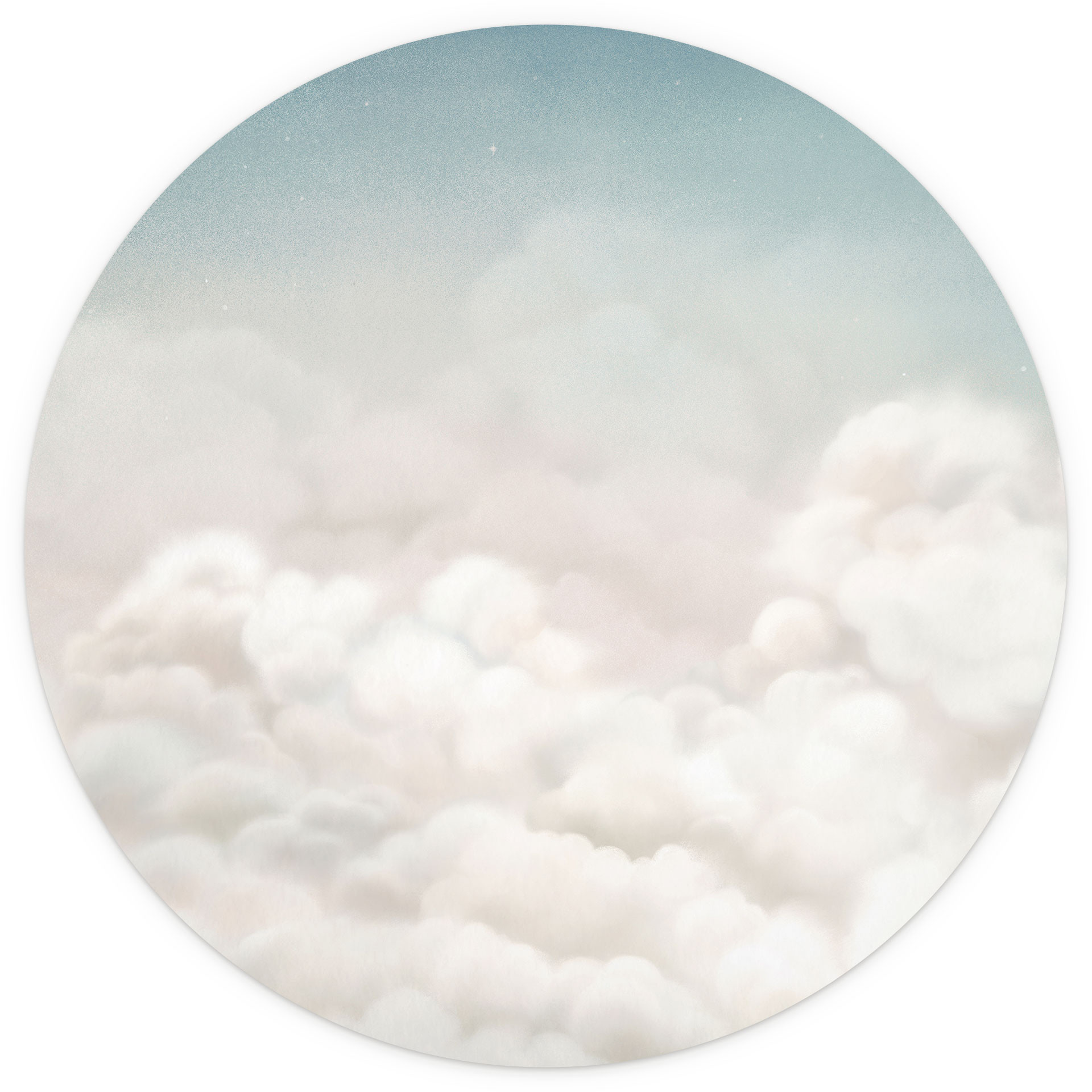 Kinderkamer Behangcirkel Rustige Wolken - Oliver Robins