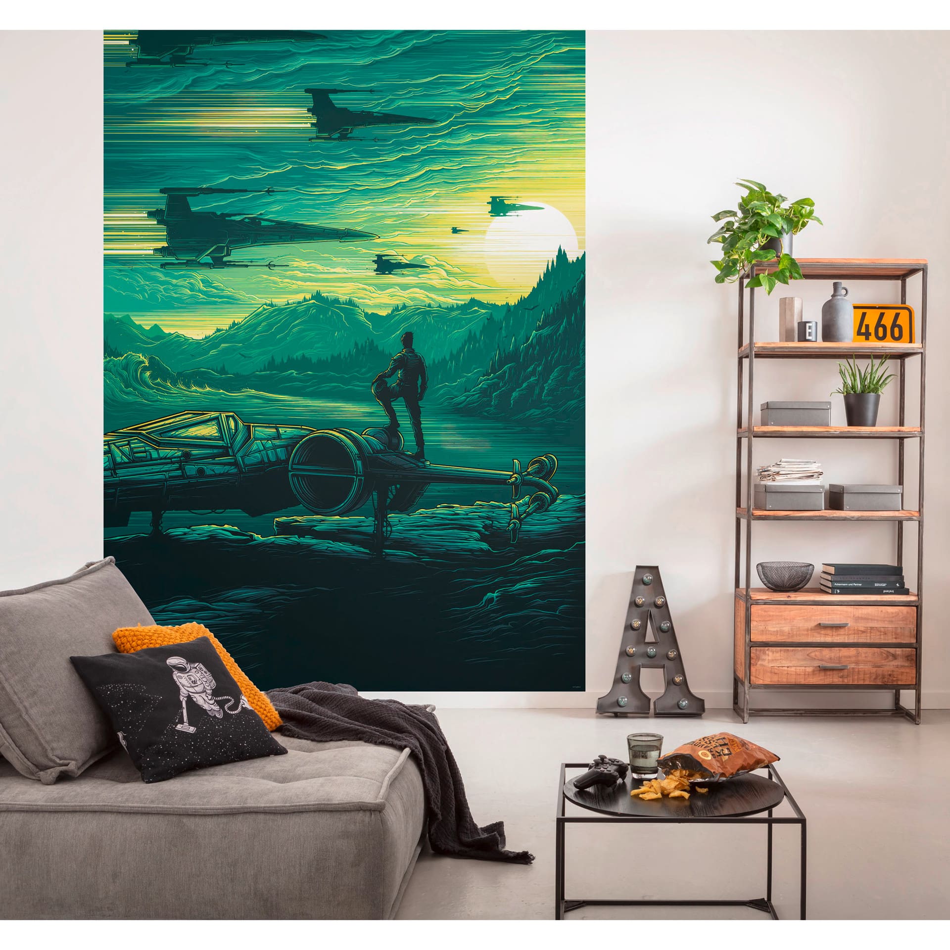 Vlies Fototapete - Star Wars X-Wing Assault Takodana - 200 x 280 cm