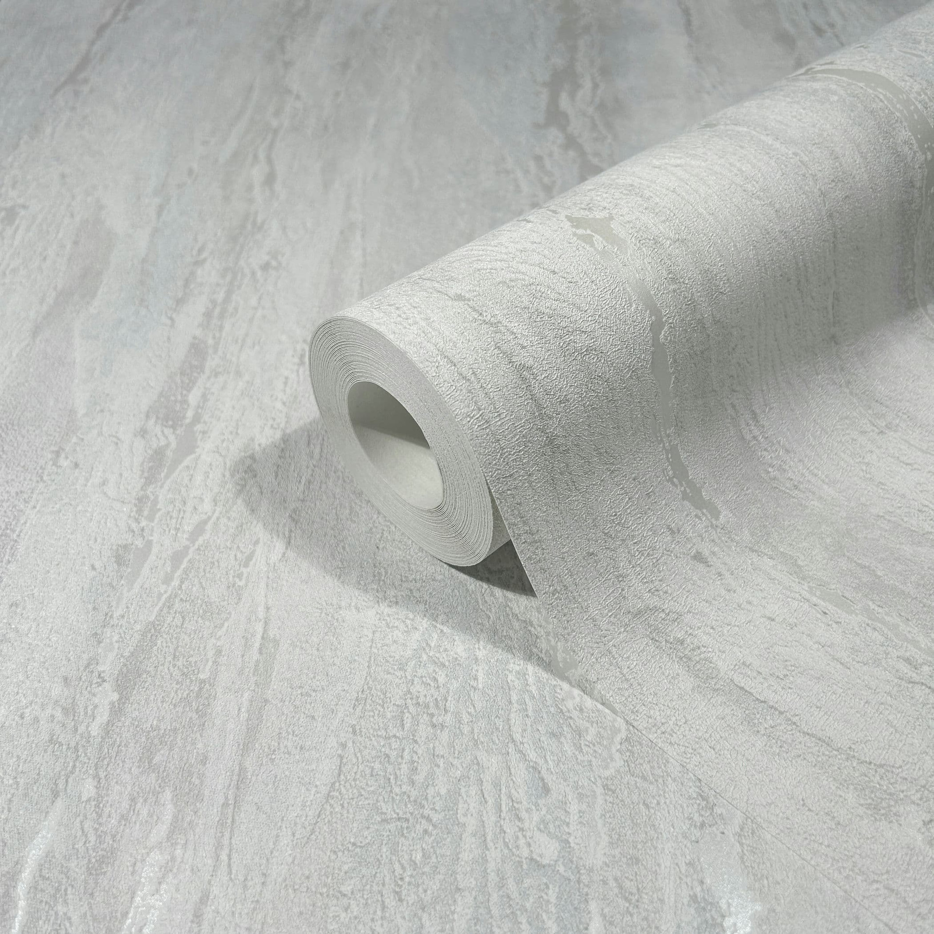 Vliesbehang met glanzende, grove structuur wit, grijs gipslook