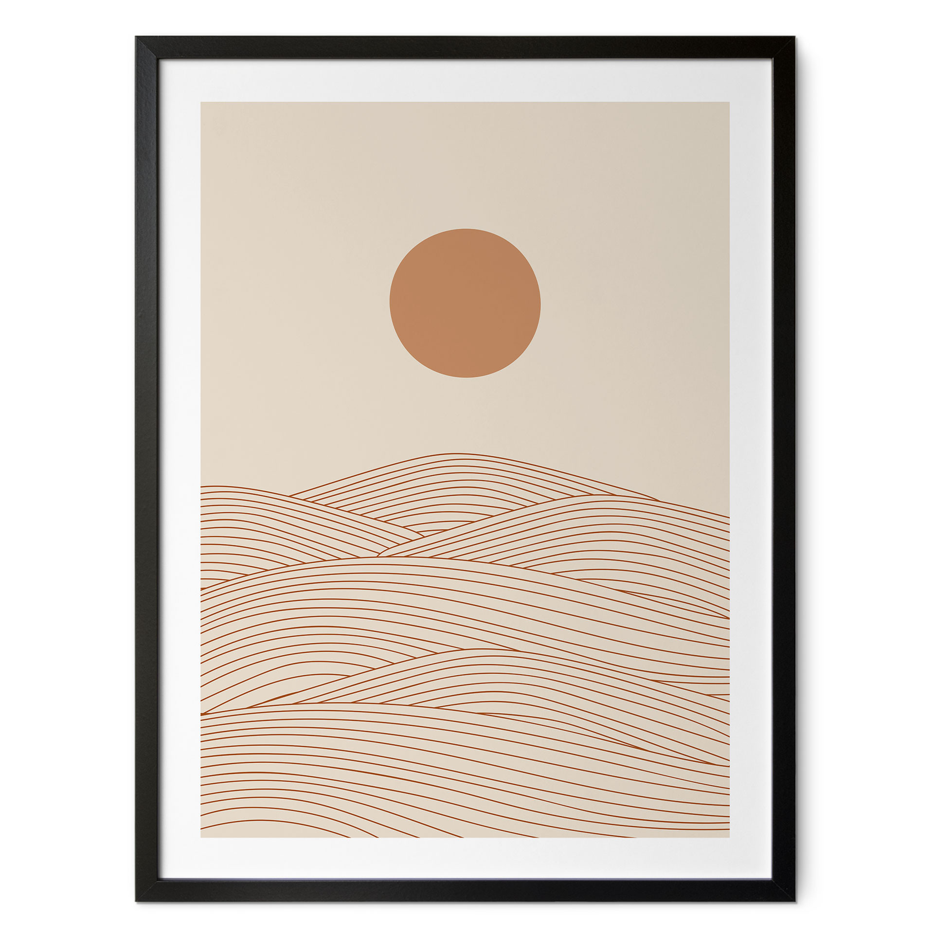 Poster Lever de soleil sur un désert abstrait - Playell
