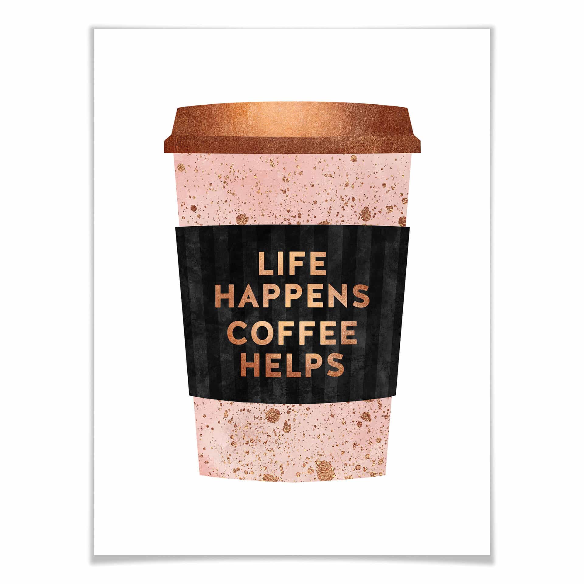 Poster Fredriksson - Life happens Coffee helps