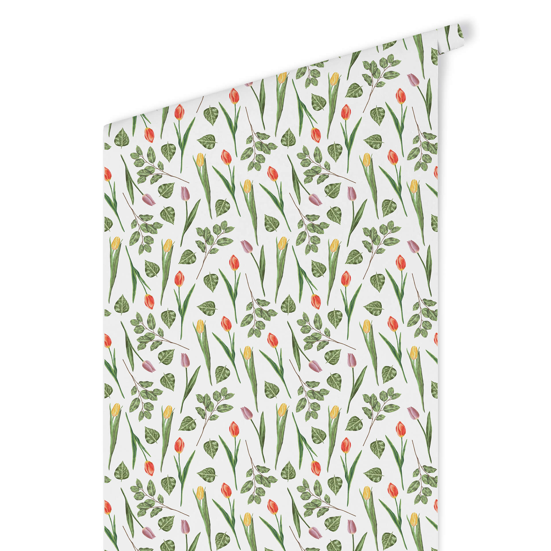 Tapet med mønster - akvarel tulipan