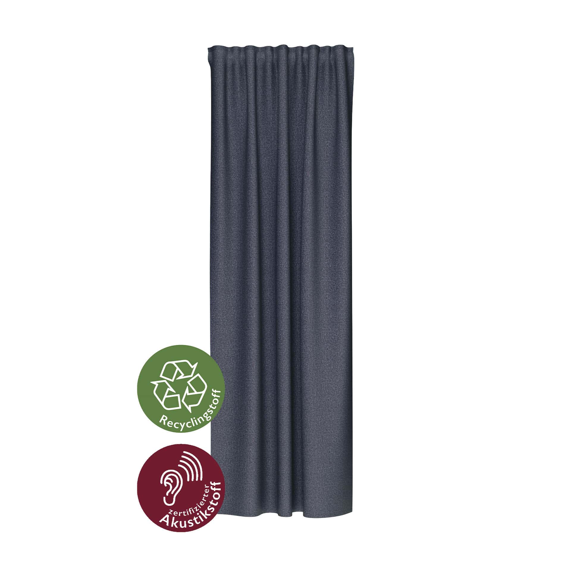 Homing Vorhang mit verdeckten Schlaufen RE-Allen graphit -  2.45 x 1.4 m