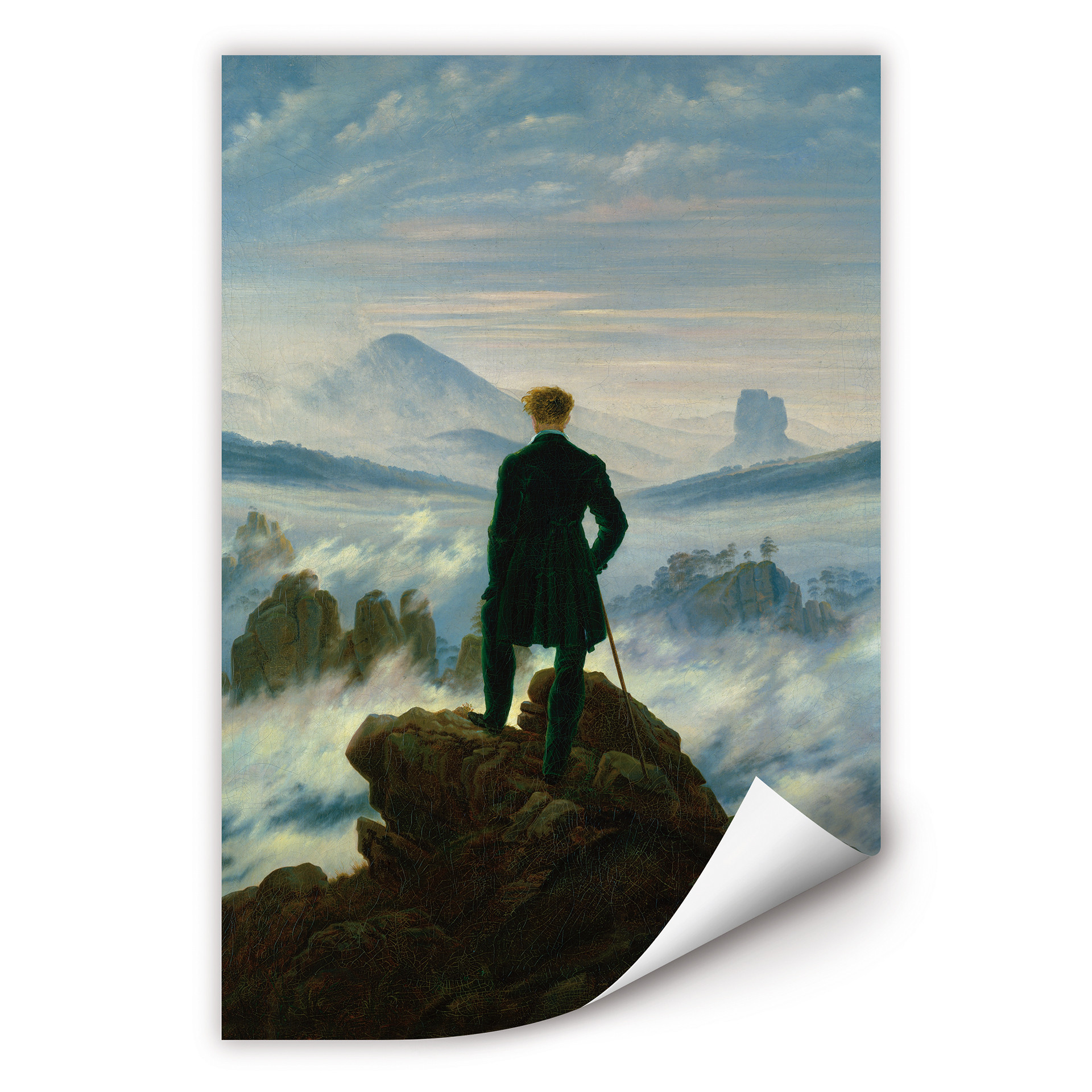 Wallprint Friedrich -  Der Wanderer über dem Nebelmeer